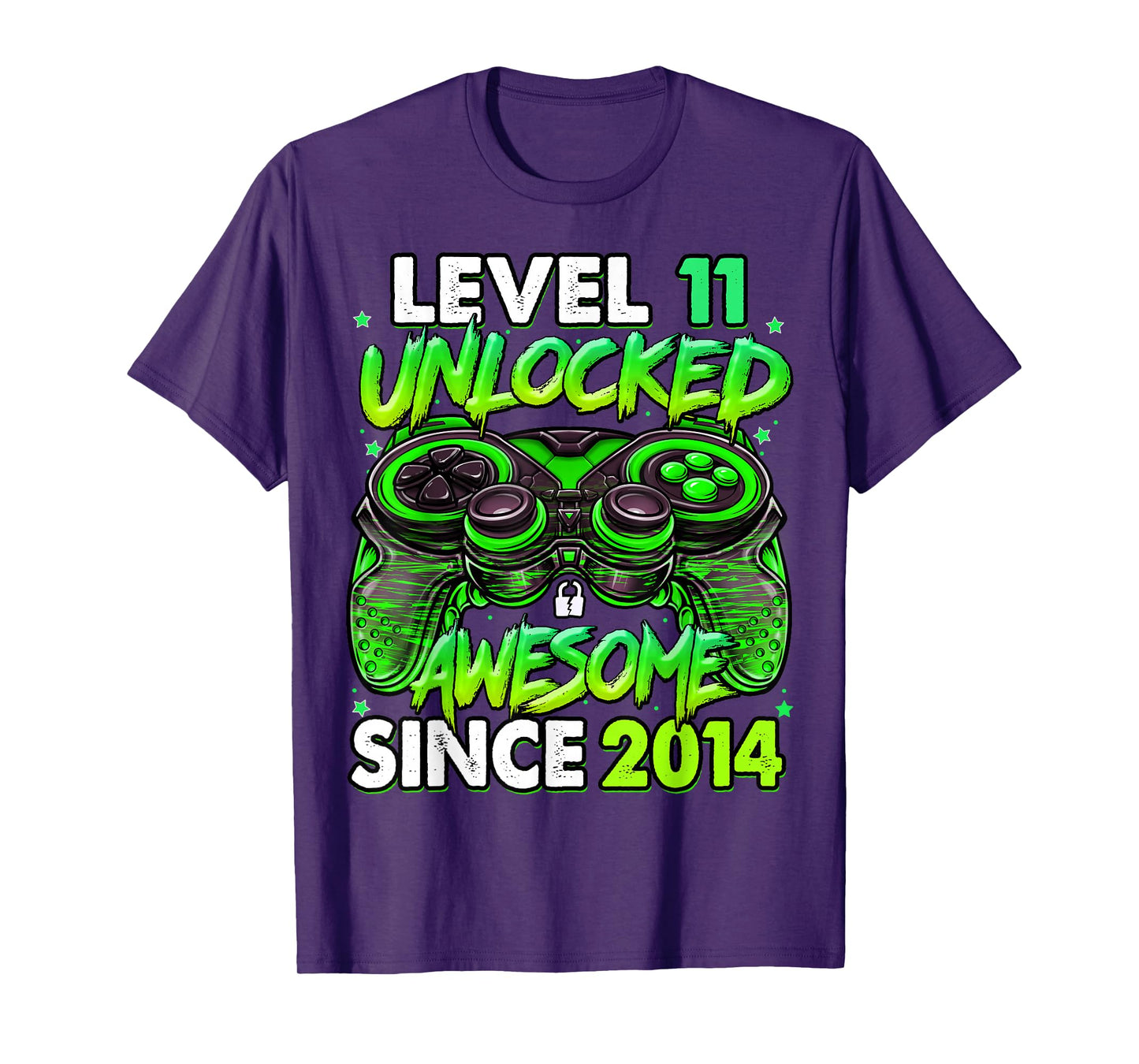Level 11 Unlocked Awesome Since 2014 11th Birthday Gaming T-Shirt