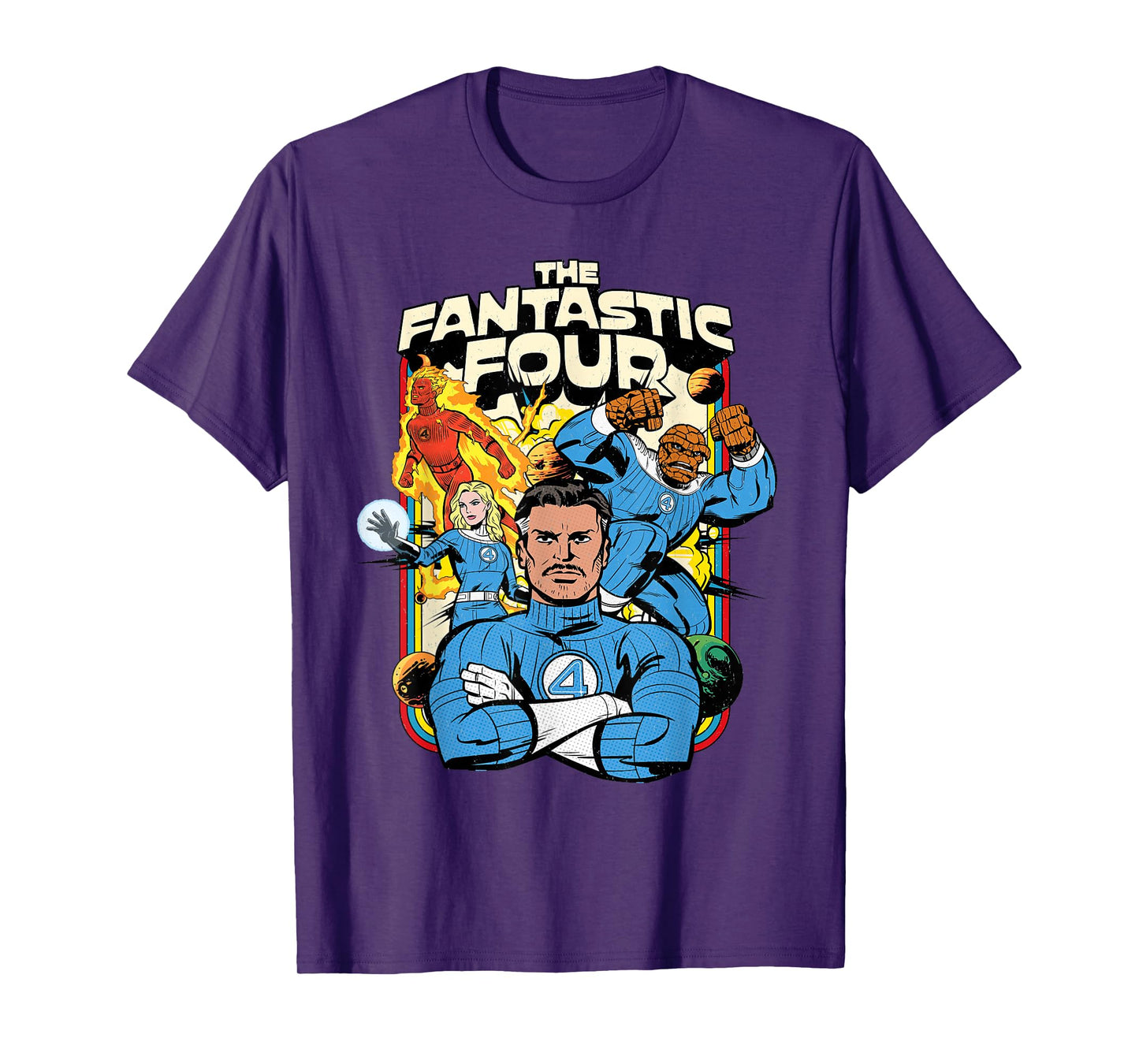 Marvel The Fantastic Four: First Steps Retro Planets Team T-Shirt