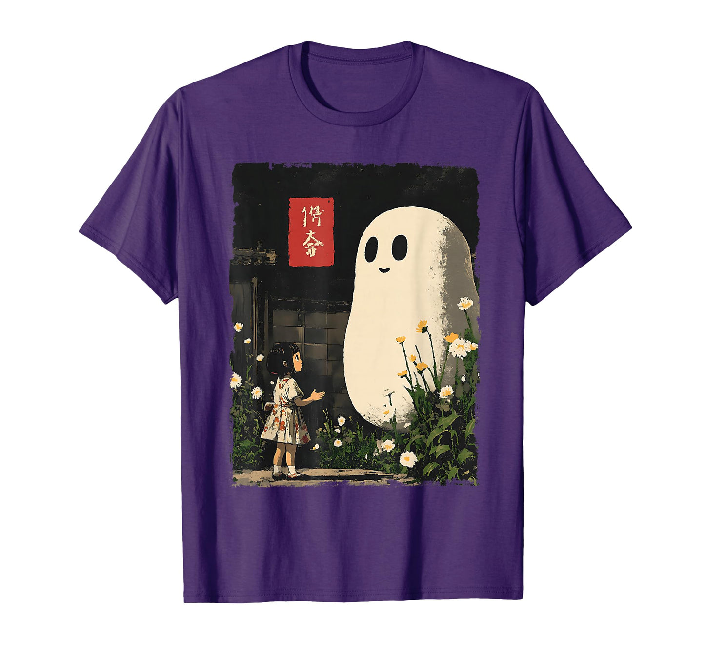 Vintage Japanese Anime Ghost Kawaii Halloween Graphic Tee T-Shirt