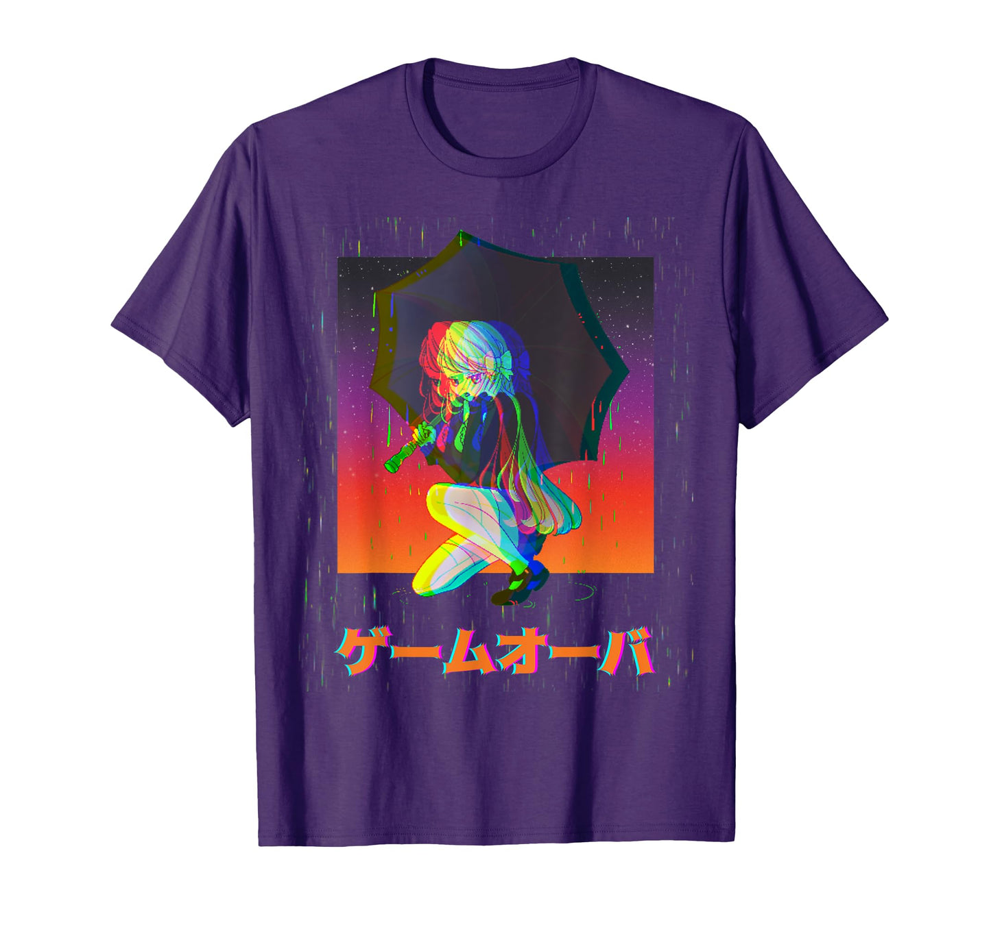 Sad Anime Girl Game Over Glitch Japanese Vaporwave T-Shirt