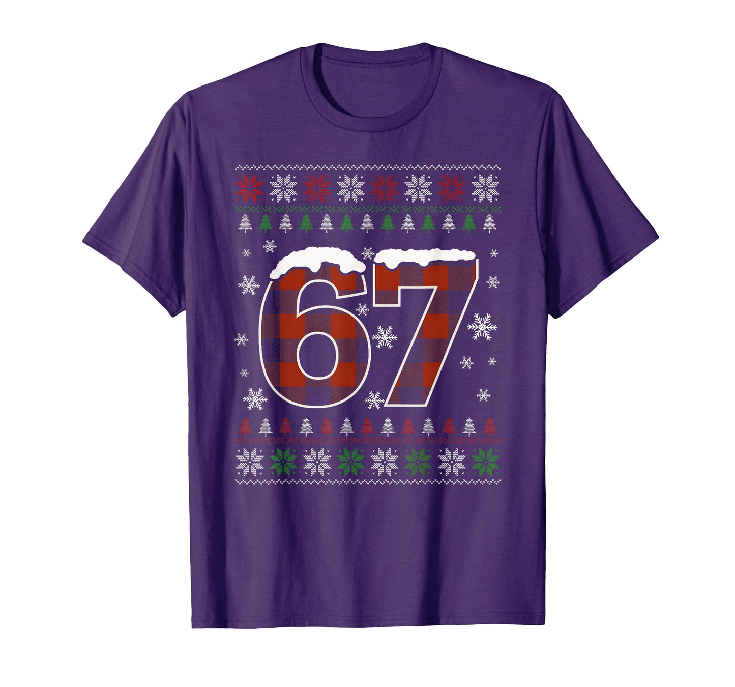 Funny 67 Six Seven Meme Brainrot Cringe Christmas Pajamas T-Shirt