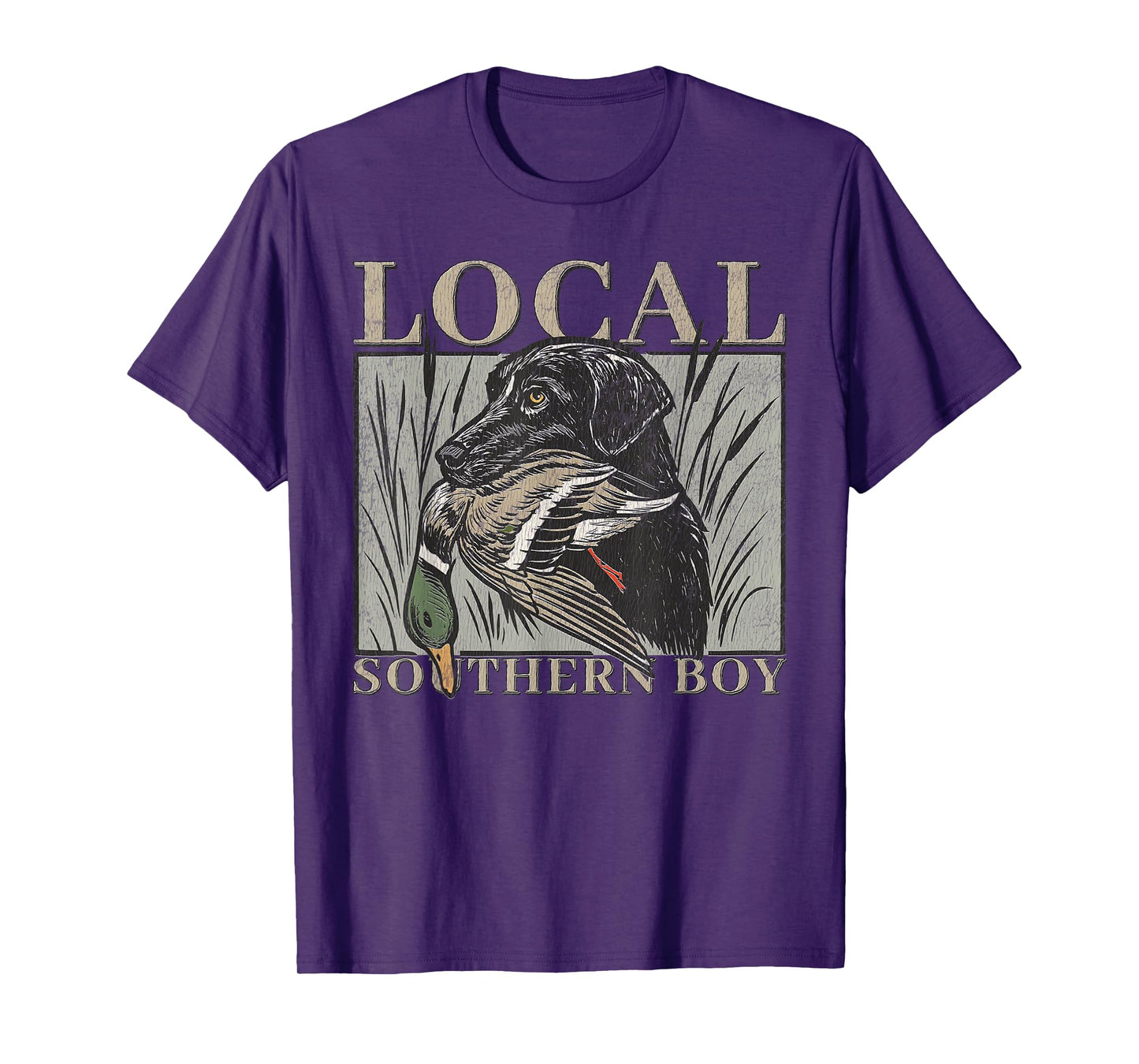 Local Southern Boy Duck Hunting Black Lab Outdoor Vintage T-Shirt