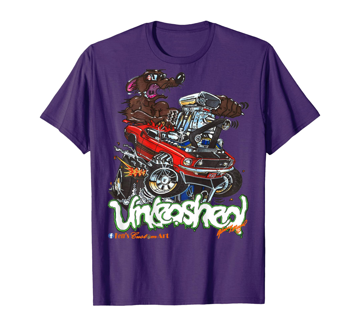 69 Mach 1 Rat Hot Rod "Unleashed" (Design on Back) T-Shirt