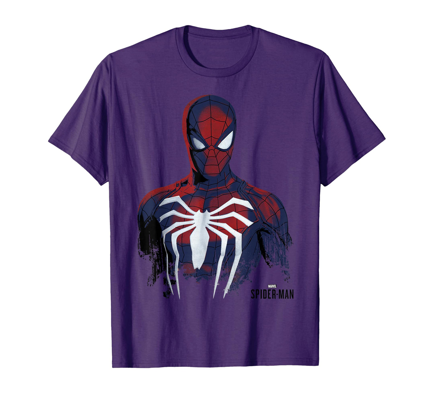 Marvel Spider-Man Game Painted Grunge Portrait T-Shirt