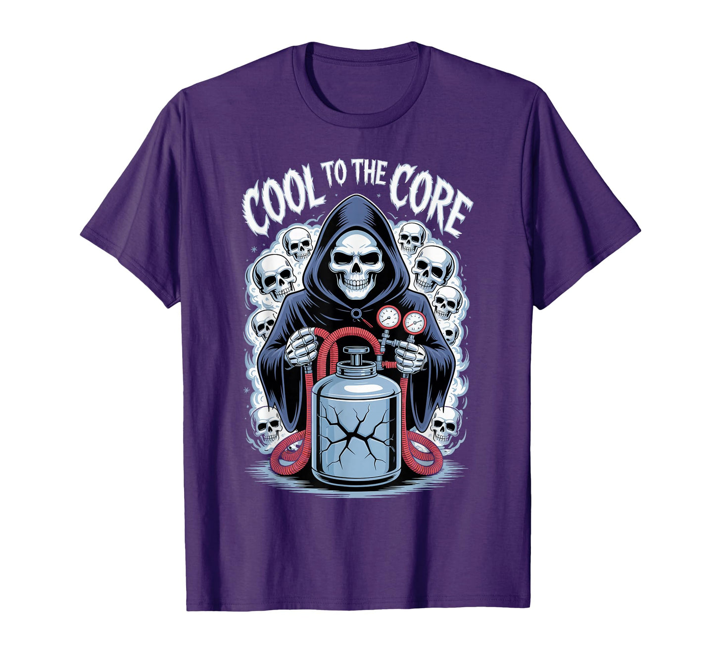 HVAC Technician Halloween Skeleton Cool to The Core T-Shirt