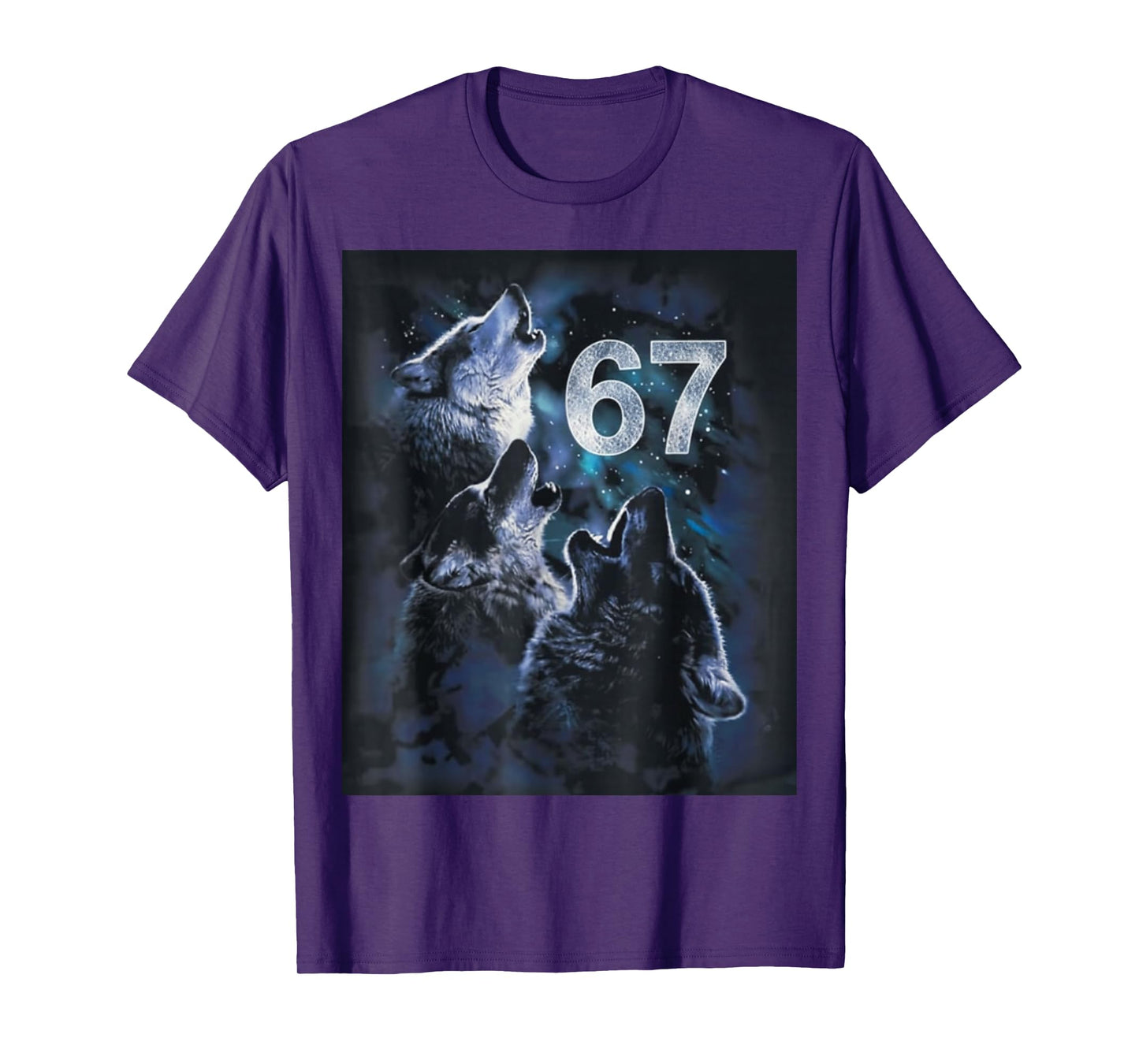 Wolf Howling at The Moon 67 T-Shirt 6 7 Halloween 67 Wolf 67 T-Shirt