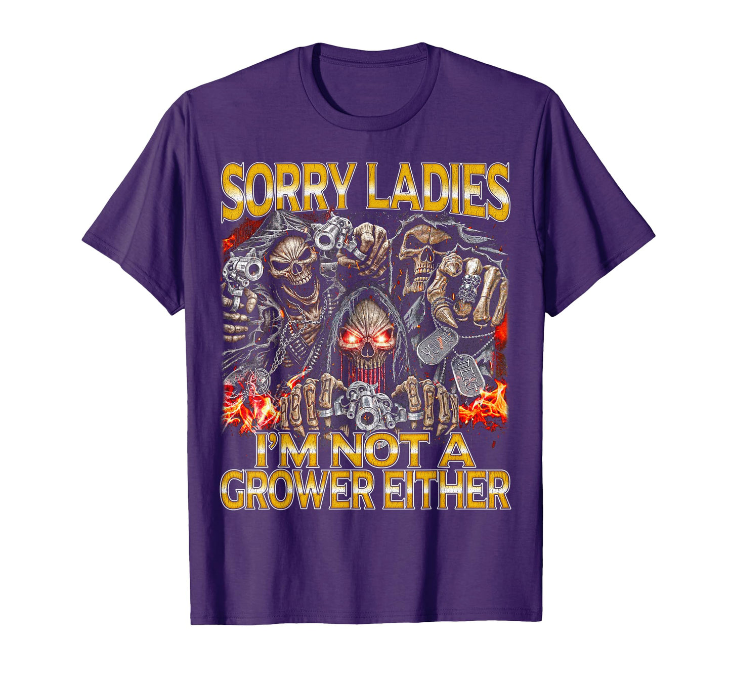 Sorry Not A Grower Edgy Skeleton Bootleg Hard Skeleton Meme T-Shirt