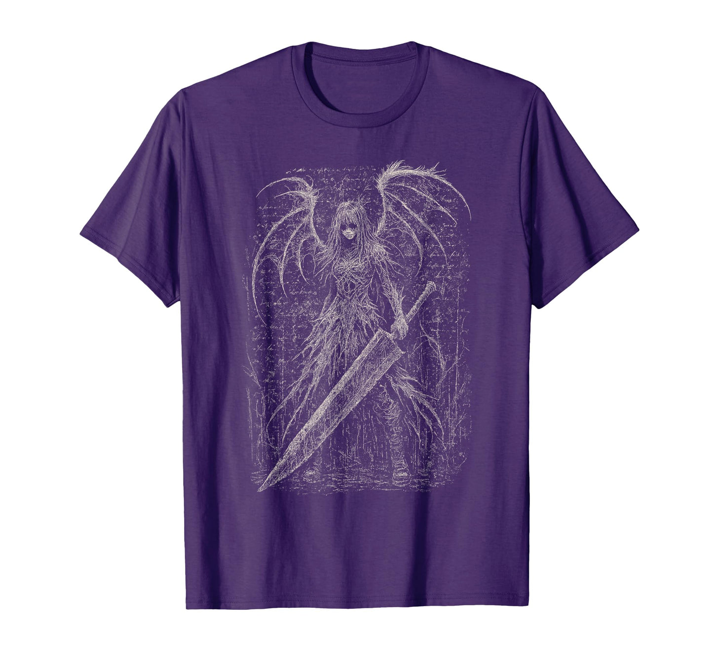 Goth Demon Angel Dark Fallen Sword Horror Hell Alt Aesthetic T-Shirt