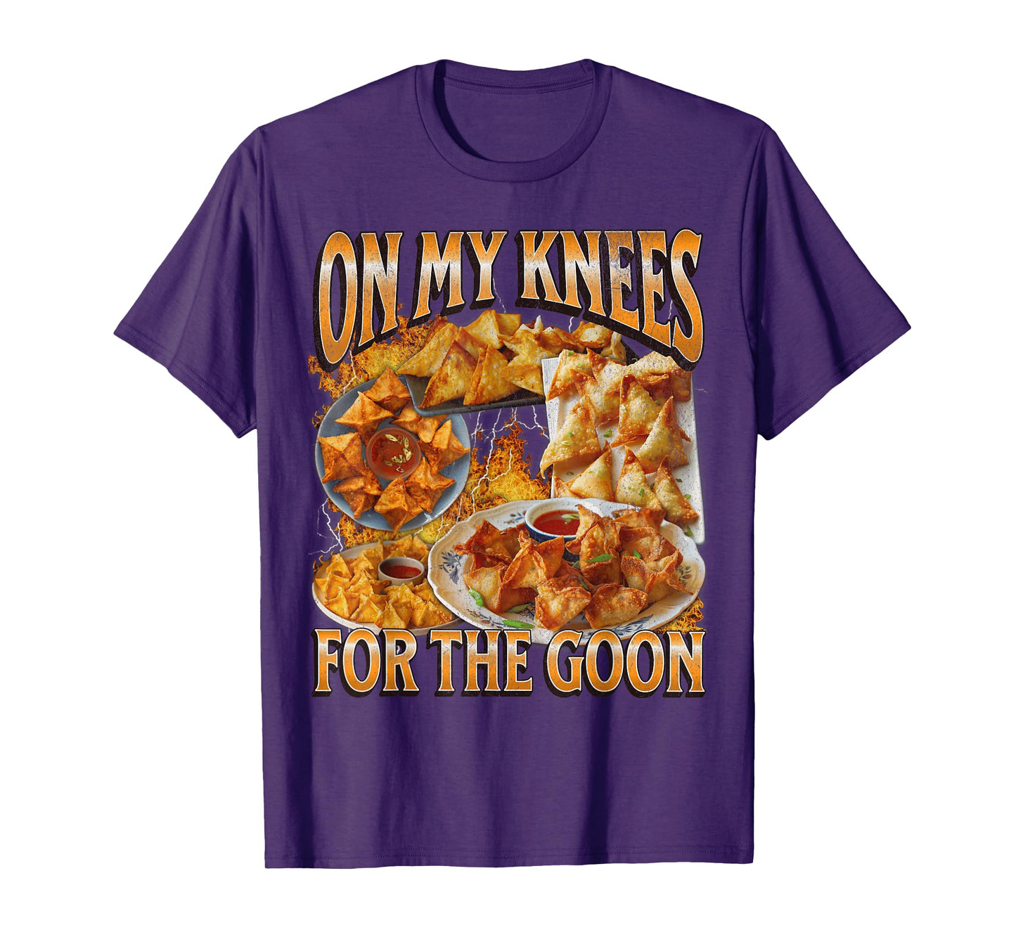 On My Knees Funny Crab Rangoon Meme Bootleg Graphic T-Shirt