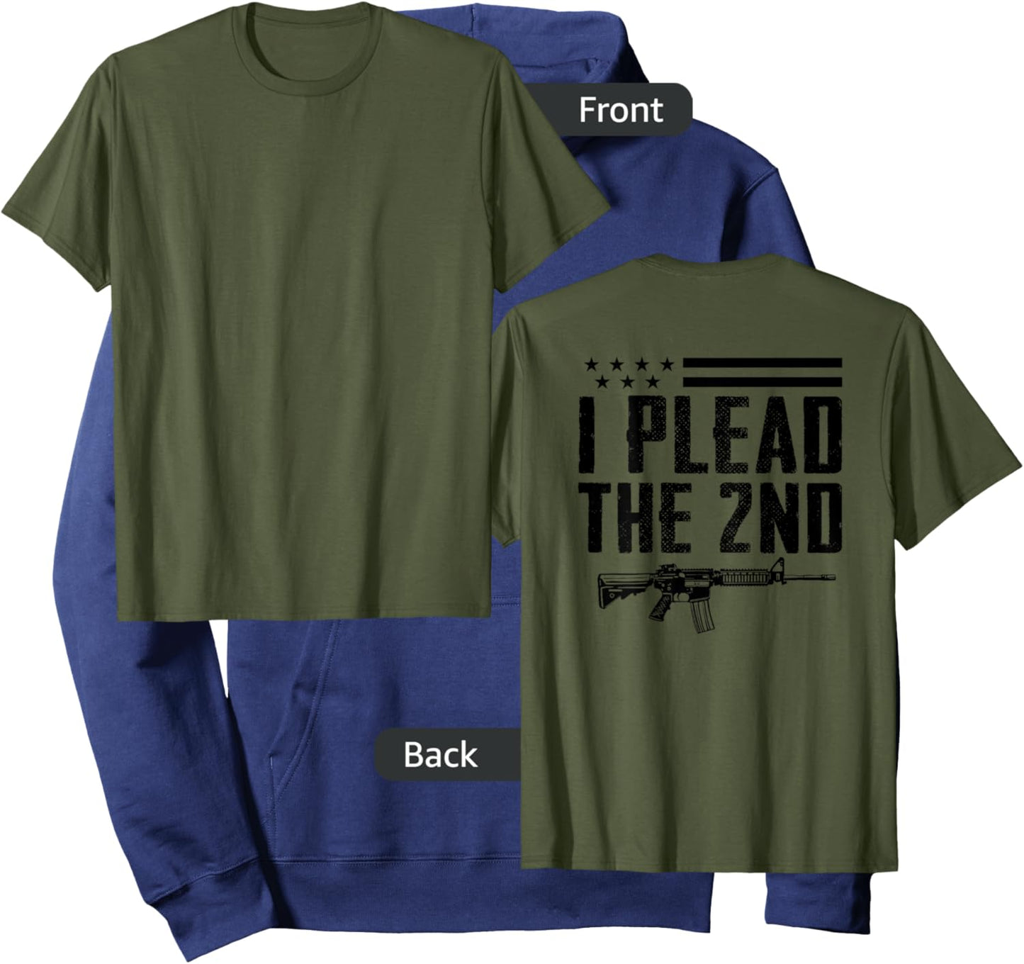 I Plead The 2nd Amendment - Pro Gun AR15 Rifle - ON BACK Hoodie - Hoodie | Navy