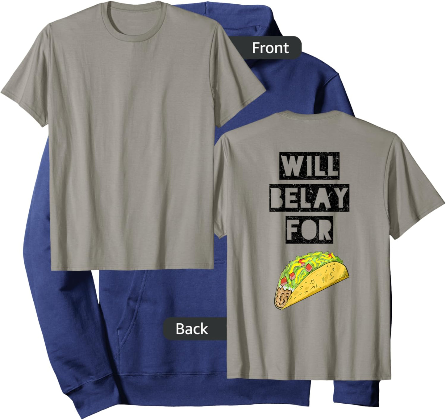 Will belay for tacos funny climbing quote Hoodie - Hoodie | Navy