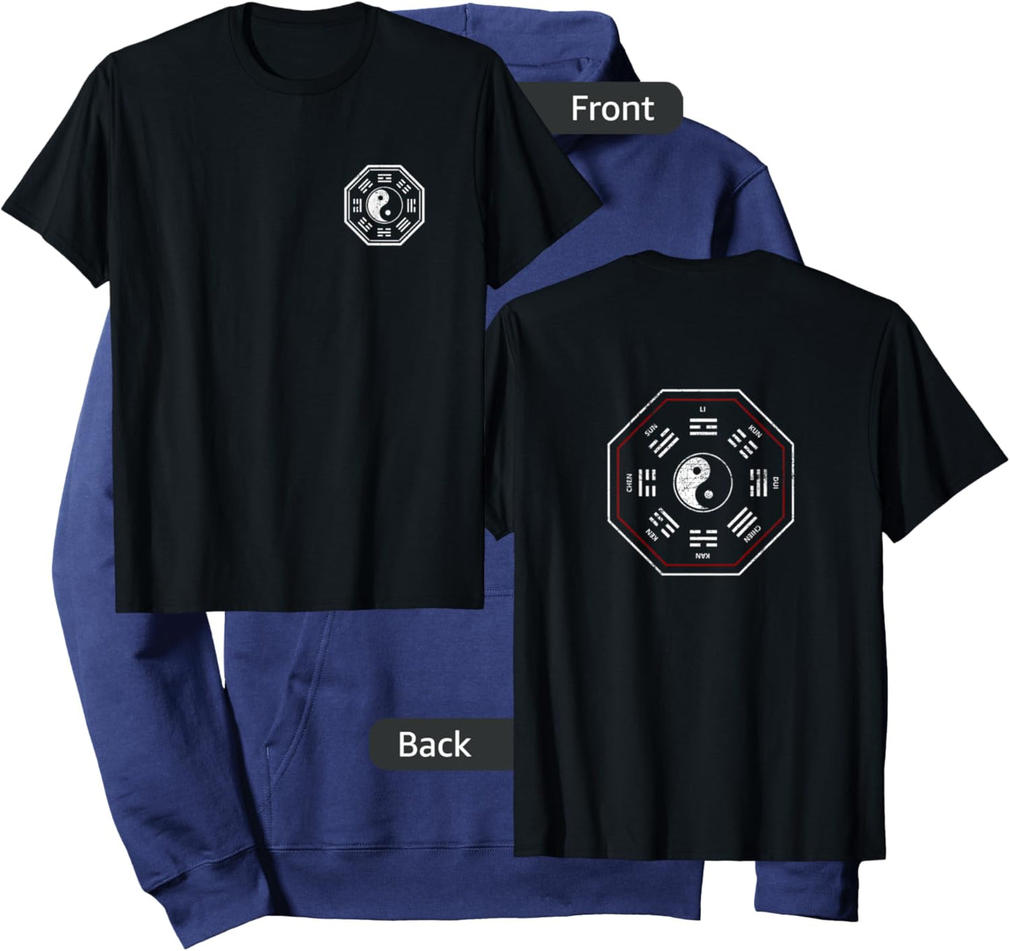 Kan & Li Bagua Yin Yang Tai Chi, Qi Gong, Tibetan Lotus Hoodie - Hoodie | Navy