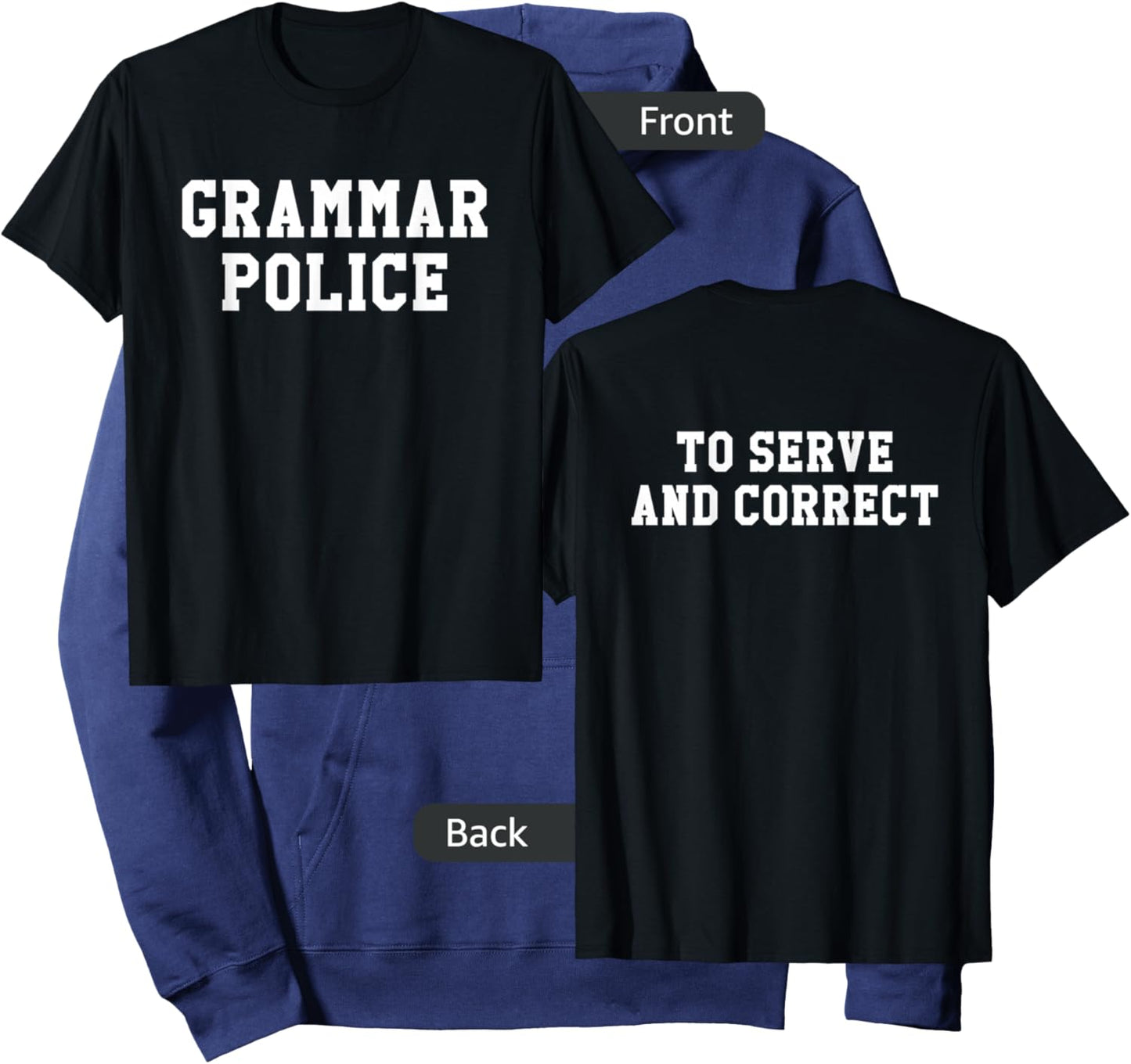 Grammar Police Serve and Correct Teacher Halloween Costume Women Hoodie - Hoodie | Navy