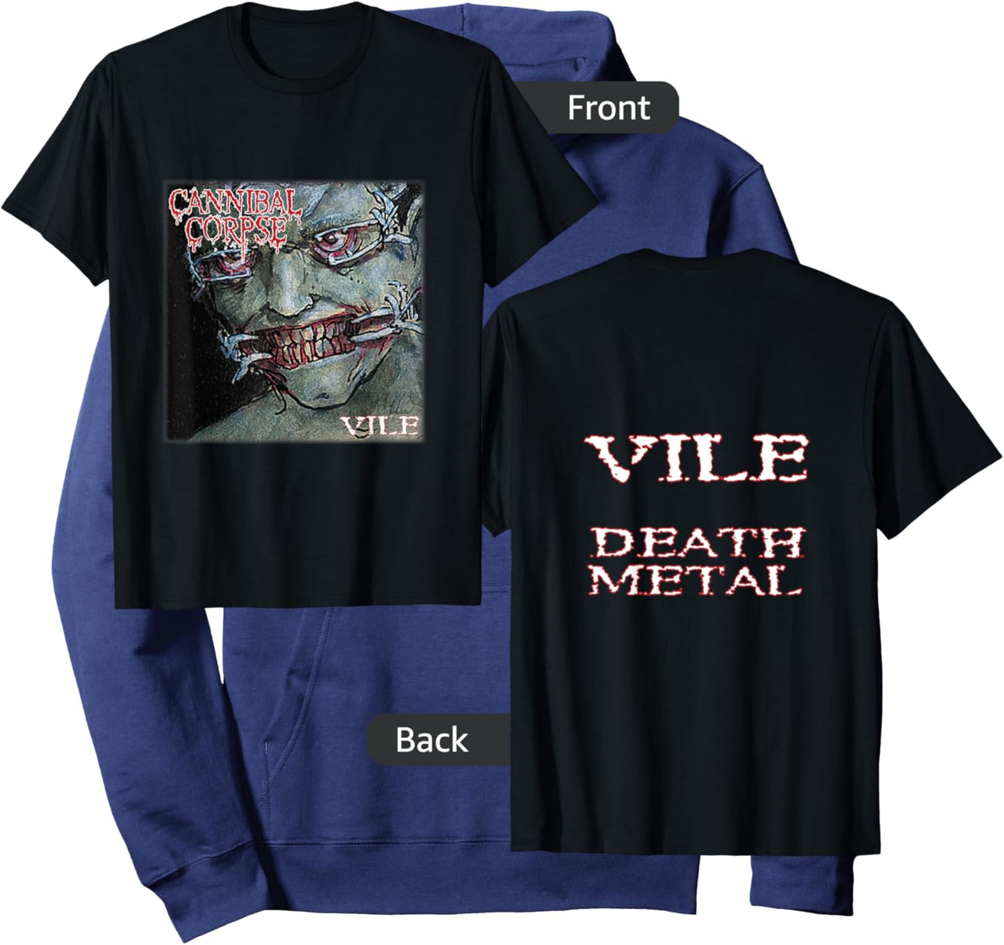Cannibal Corpse - Official Merchandise - Vile Hoodie - Hoodie | Navy