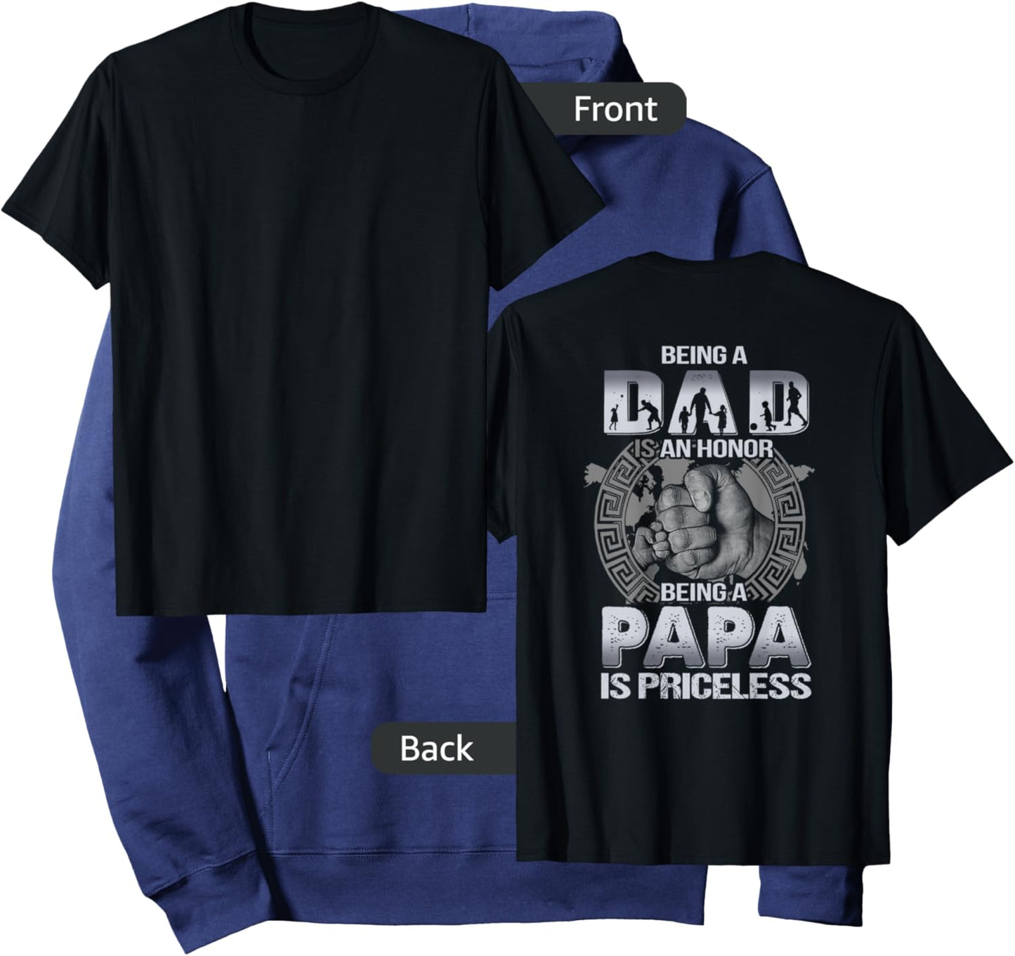 Being a dad is an honor being a papa is priceless ON BACK Hoodie - Hoodie | Navy