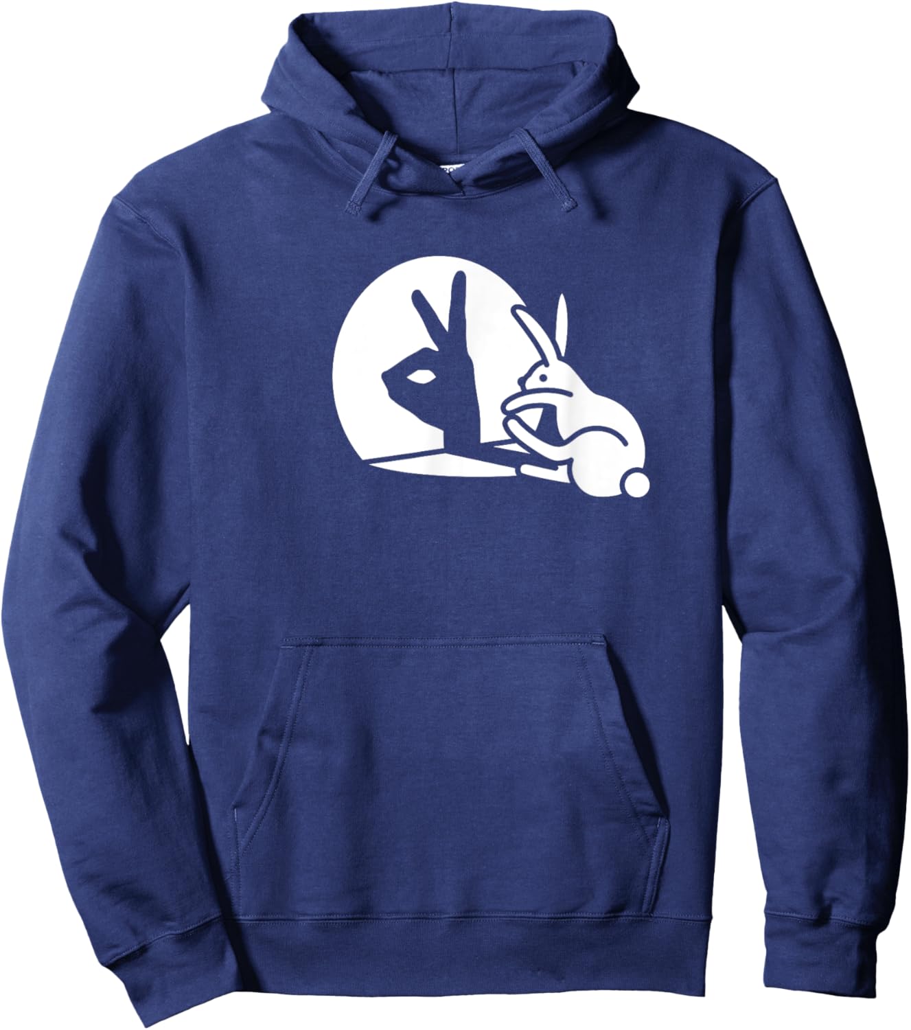 Funny Rabbit hand shadow projection bunny hare pop art Hoodie - Hoodie | Navy