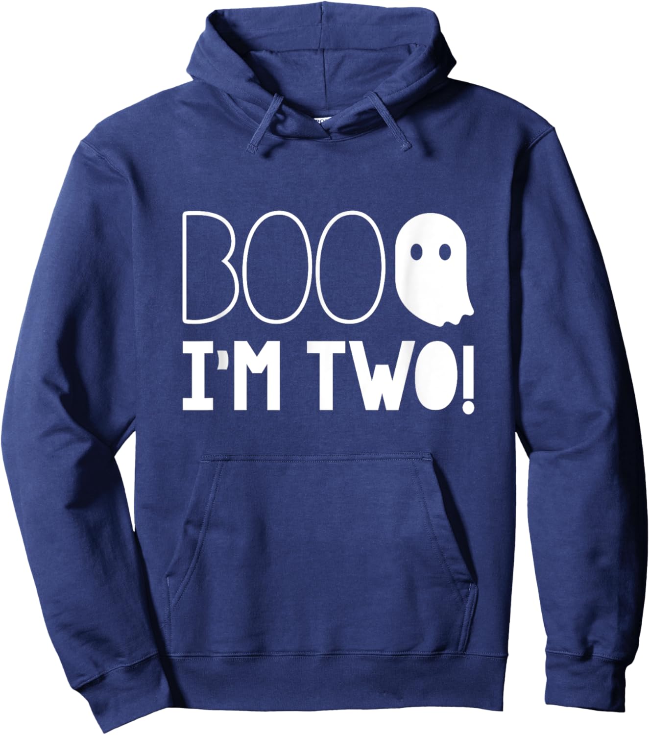 2nd Birthday Two Year Old Boo I'm Two! Halloween Ghost Hoodie - Hoodie | Navy