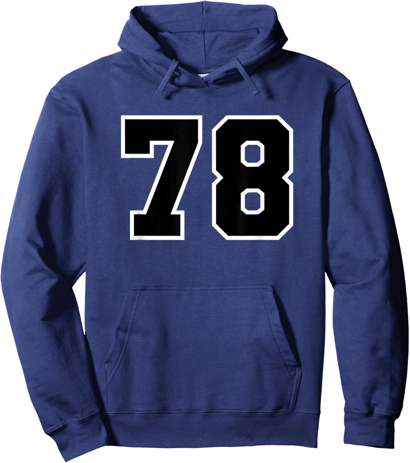 Number #78 Sports Jersey, Birthday Age Favorite Lucky Number Hoodie - Hoodie | Navy