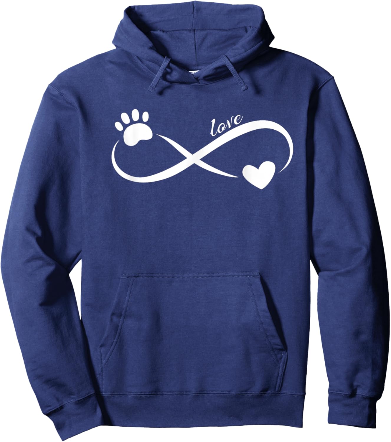 Paw and Heart Infinity love symbol ~Cute pet lover design Hoodie - Hoodie | Navy