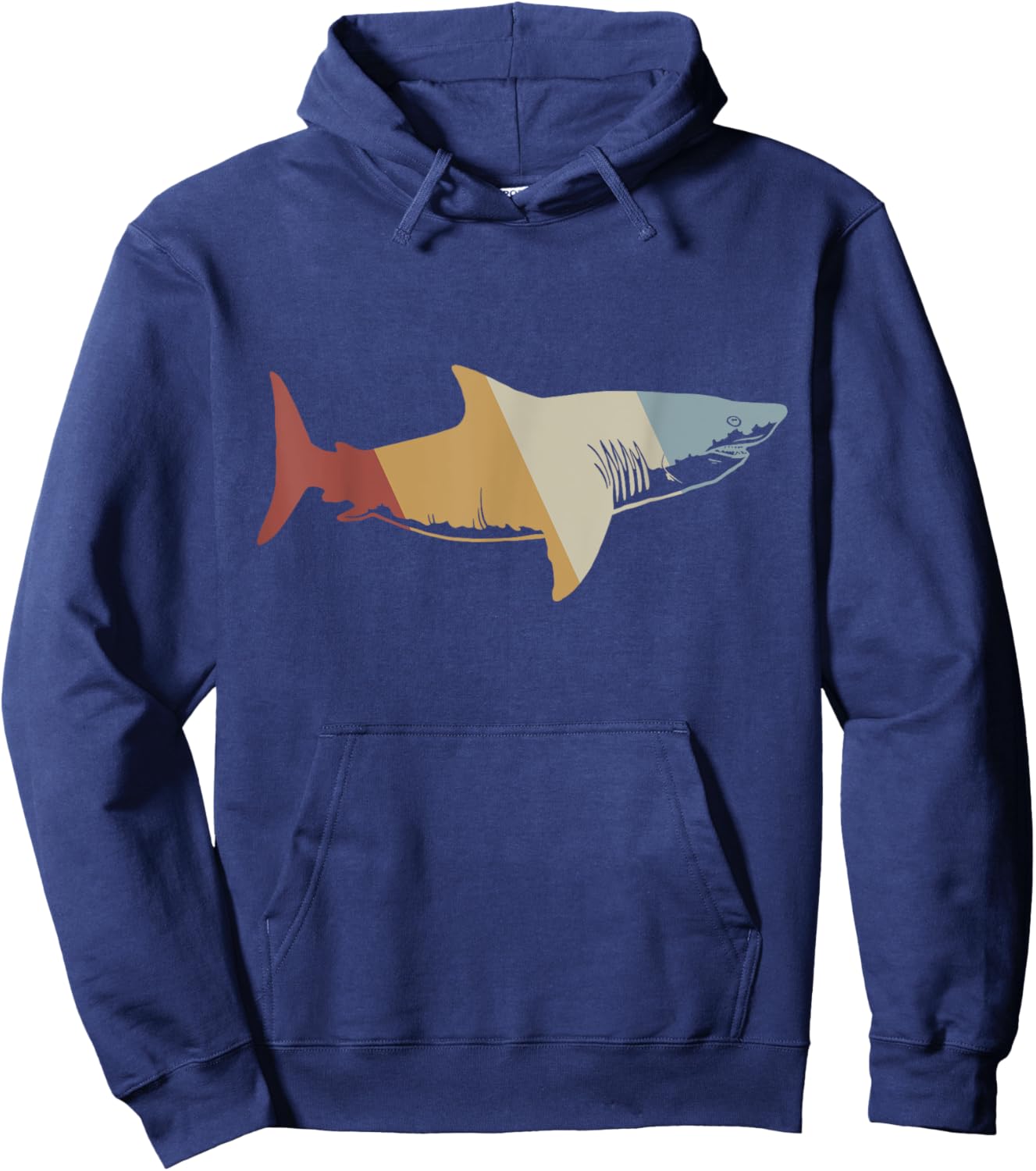 Shark Retro Style Vintage Hoodie - Hoodie | Navy