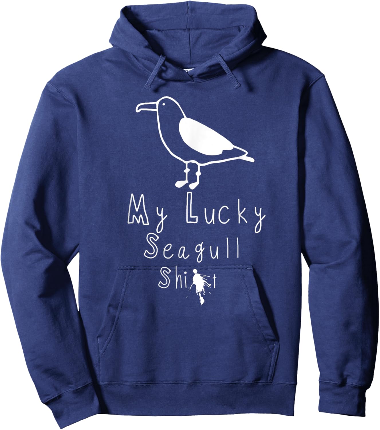 My Lucky seagull graphic Funny Poop Hoodie - Hoodie | Navy