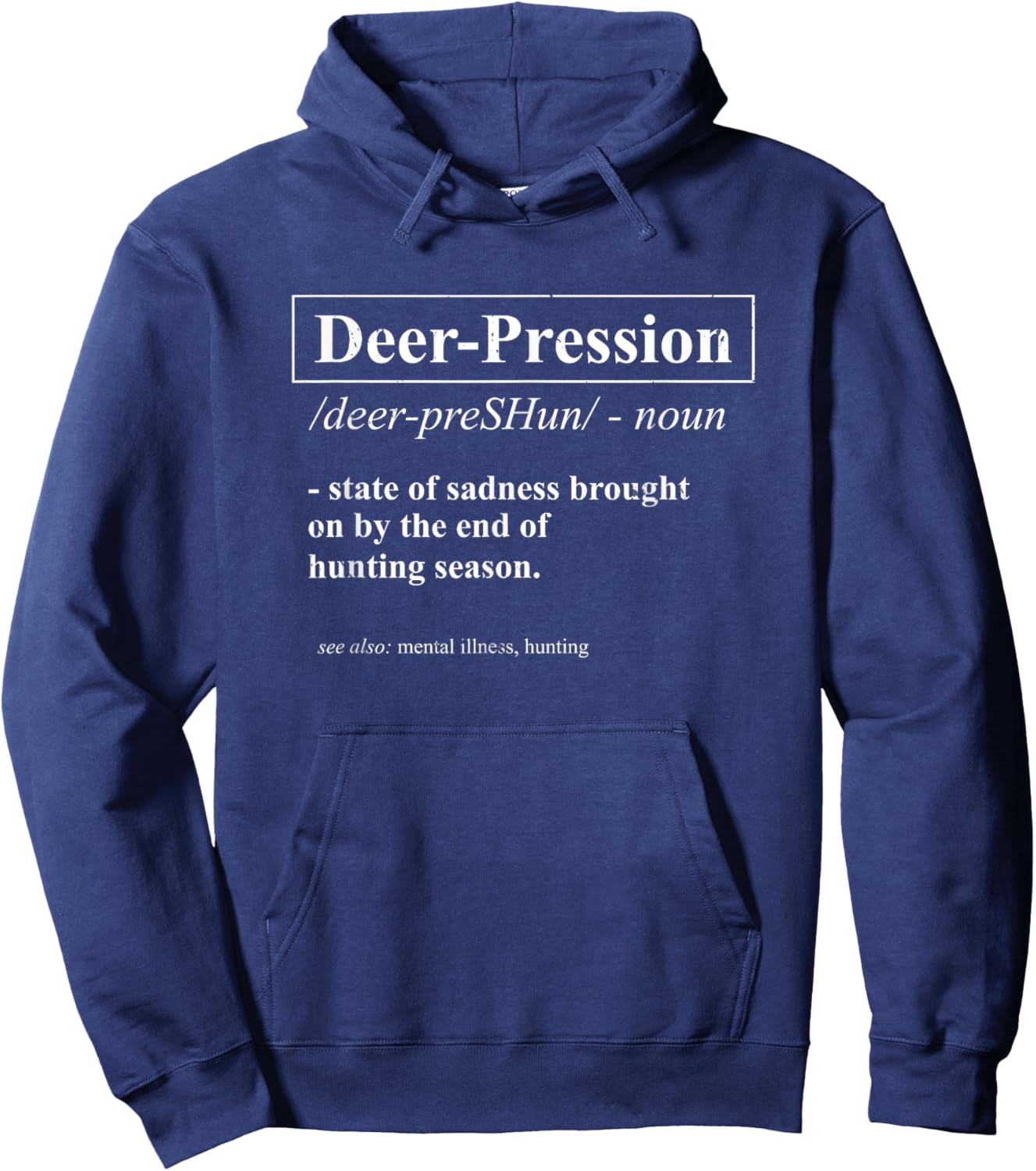 Deer-Pression Deer Hunter Definition Hunting Hoodie - Hoodie | Navy
