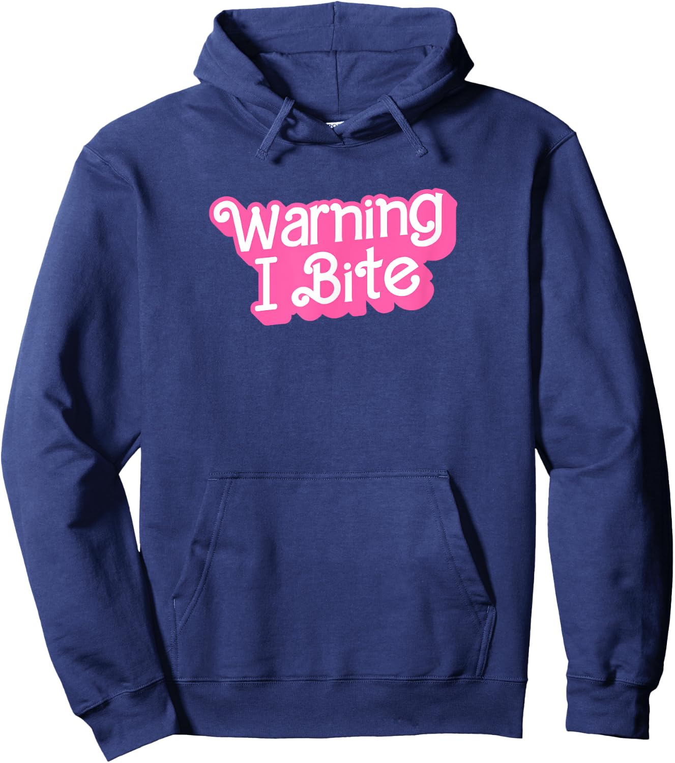 Warning I Bite , Small, Black Hoodie - Hoodie | Navy