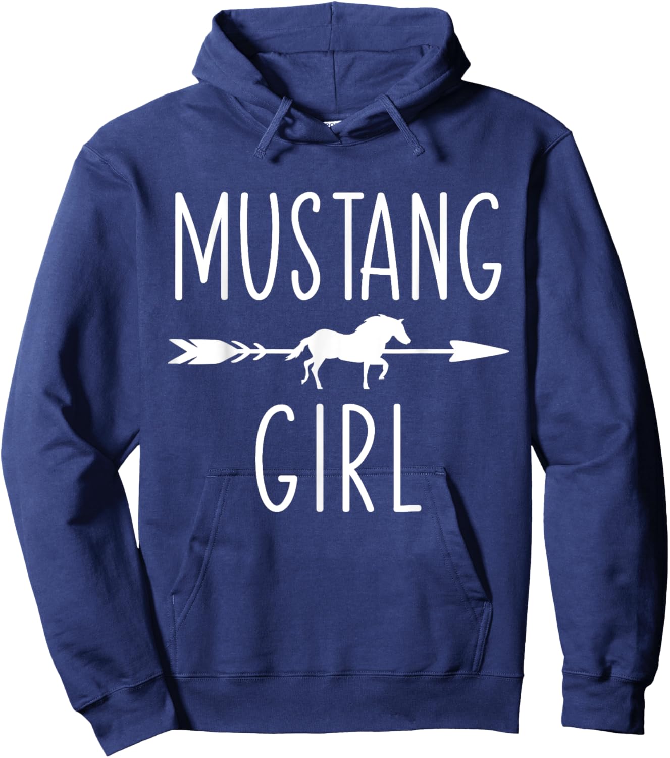 Equestrian Mustang Horse Girl Horses Lover Riding Racing Hoodie - Hoodie | Navy