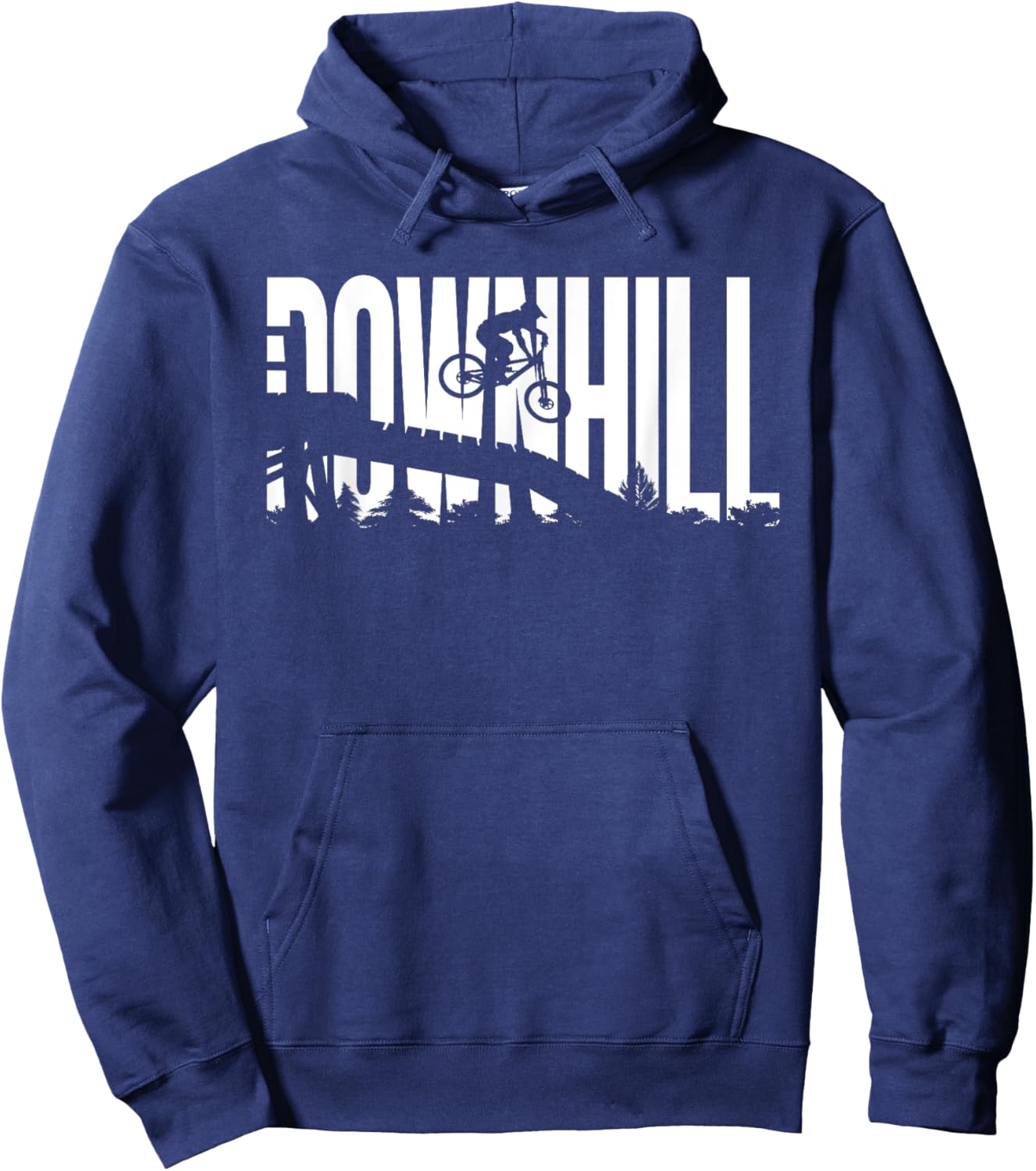 Downhill Silhouette - Downhill Rider Mountainbike Rider MTB Hoodie - Hoodie | Navy