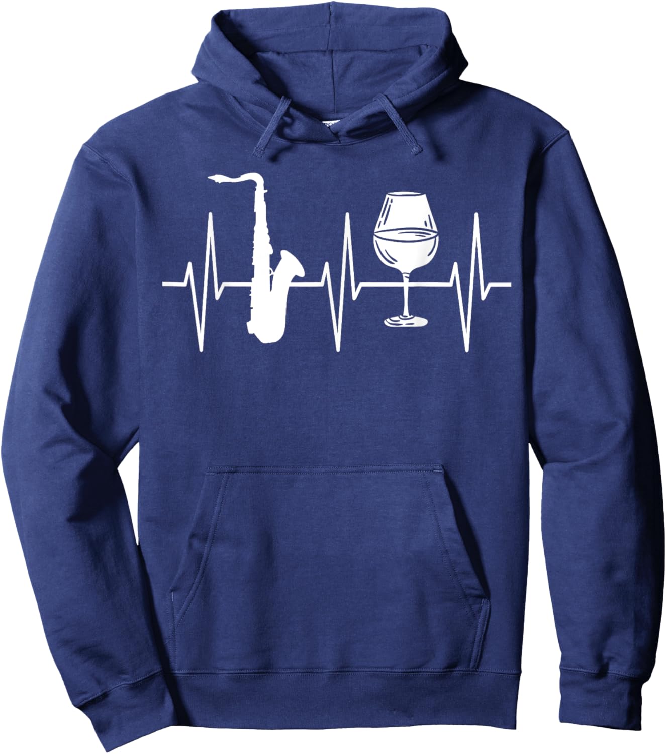 Saxophone Shirt Funny Wine Lover Jazz Musician Saxophonist Hoodie - Hoodie | Navy