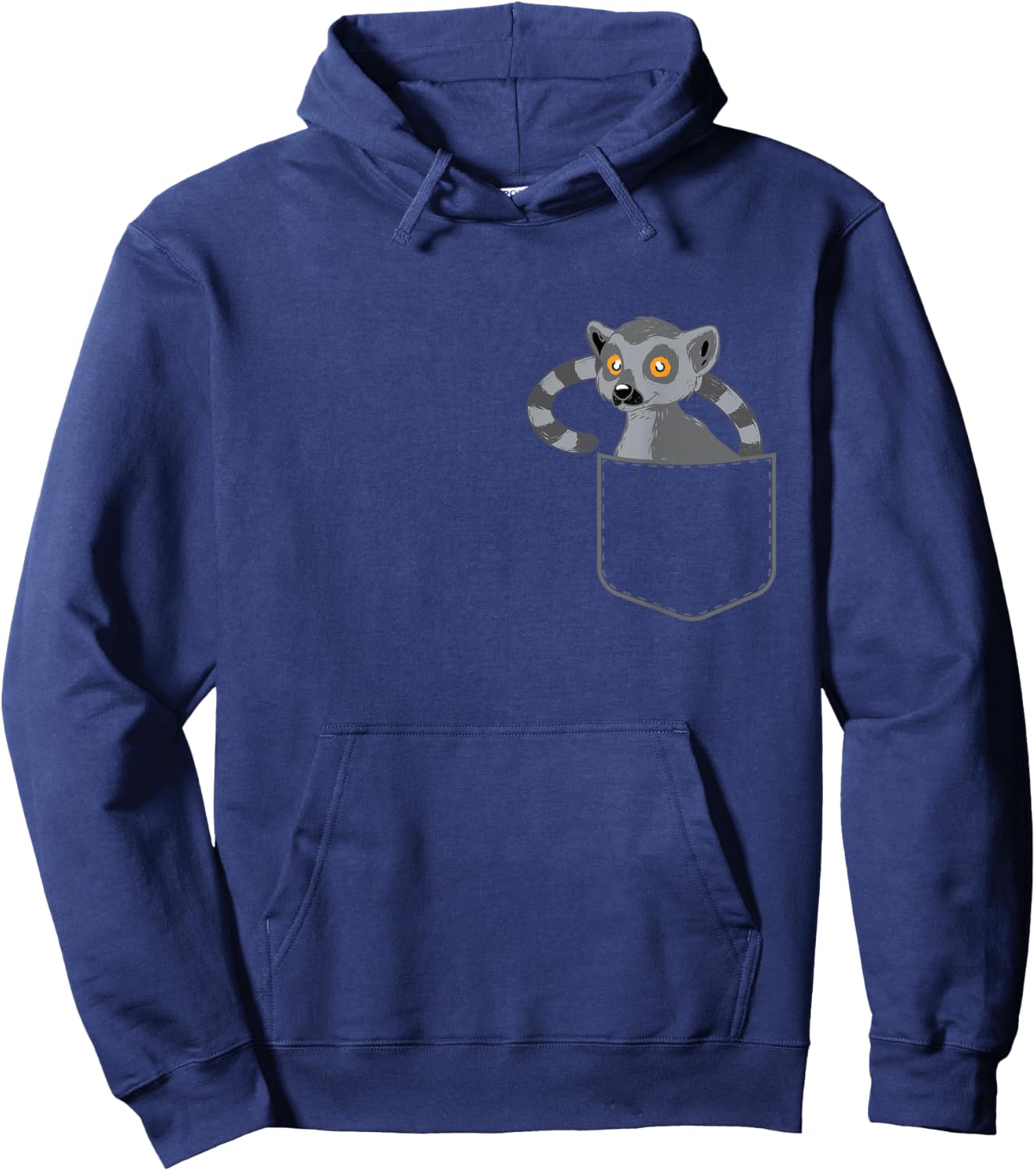 Lemur Pocket - Animal Researcher Zookeeper Lemur Lover Hoodie - Hoodie | Navy