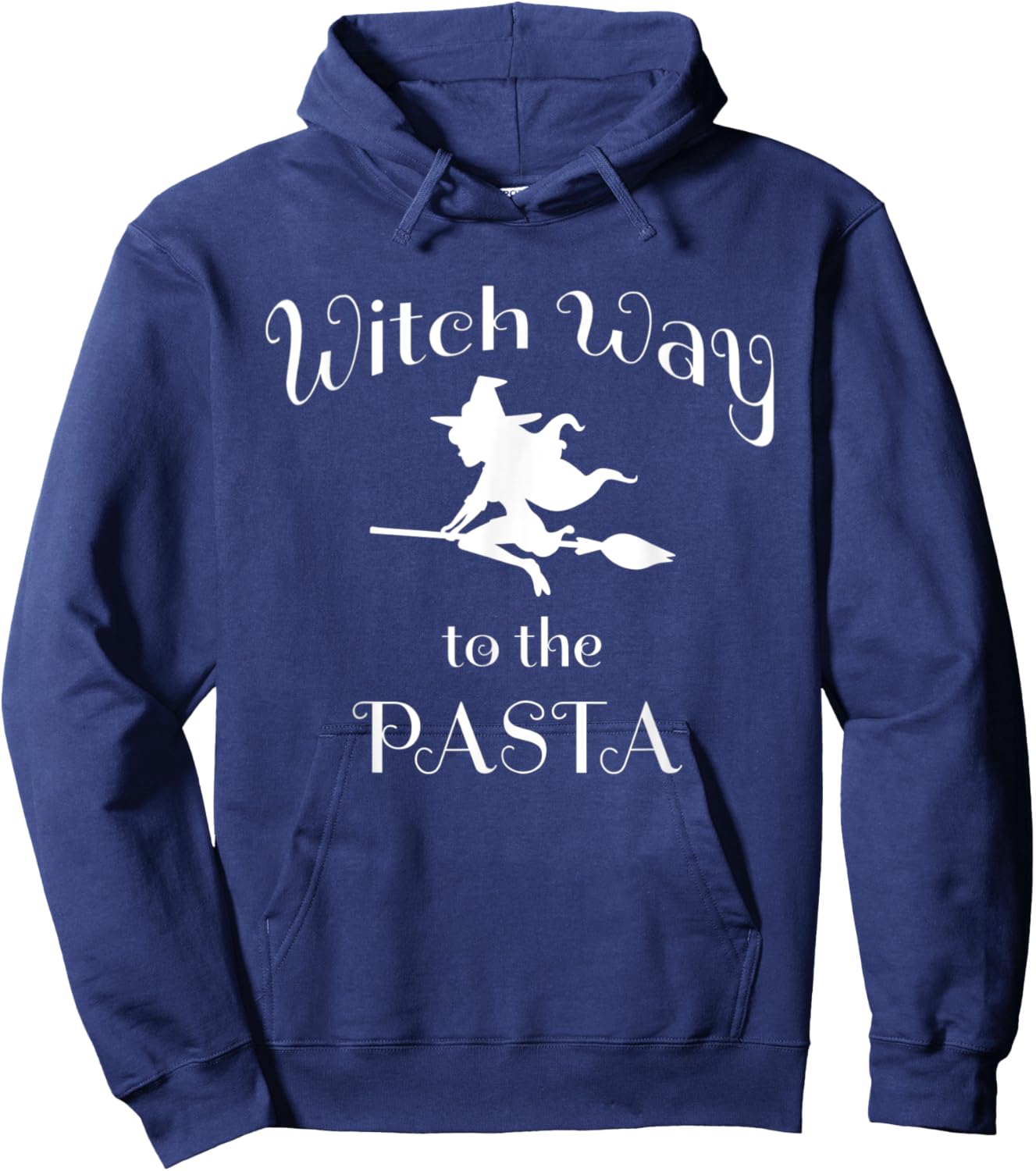 Halloween Pun Witch Way To The Pasta Hoodie - Hoodie | Navy