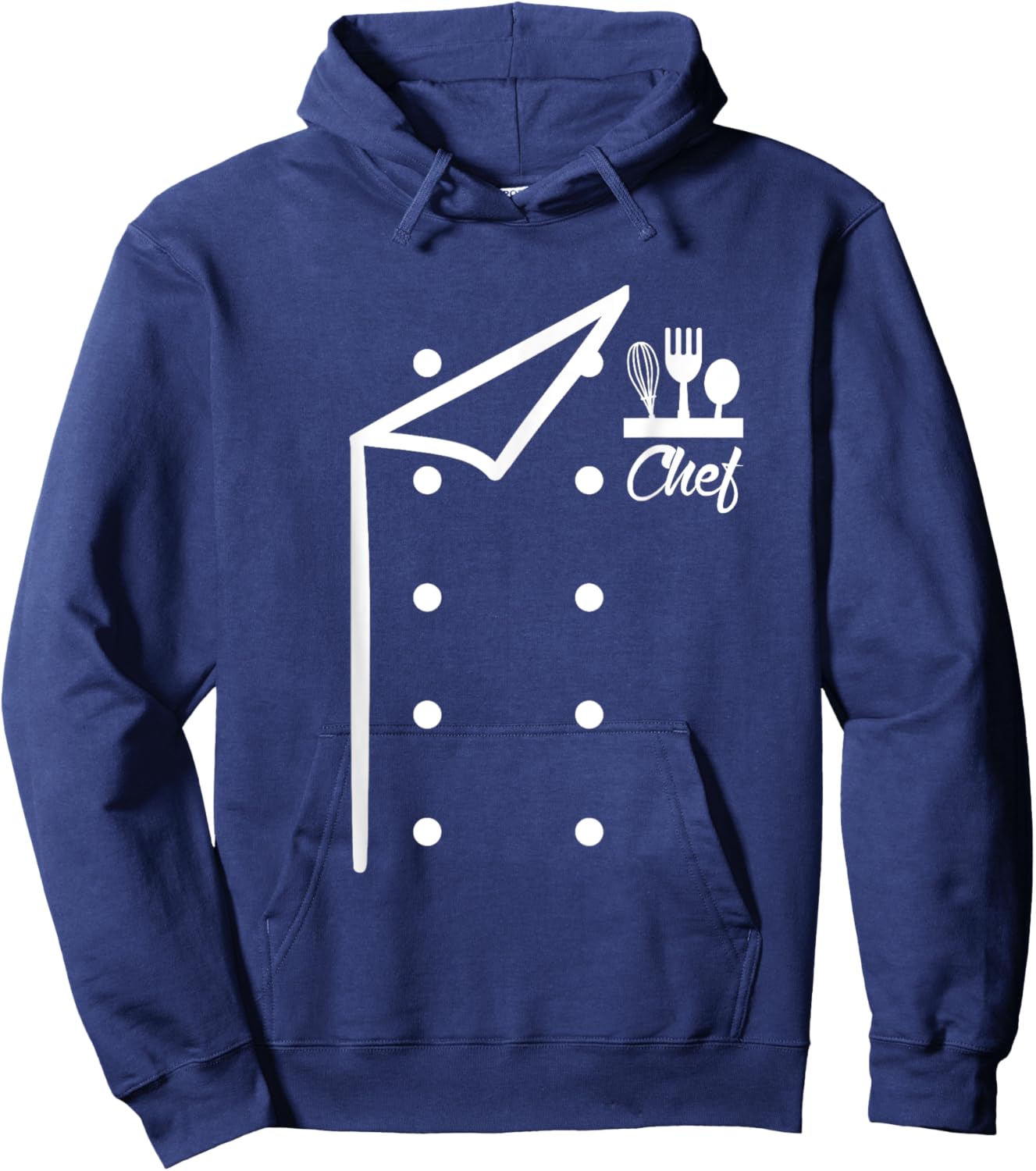 Chef Uniform Jacket Faux Cook for Cooking Funny Costume Hoodie - Hoodie | Navy