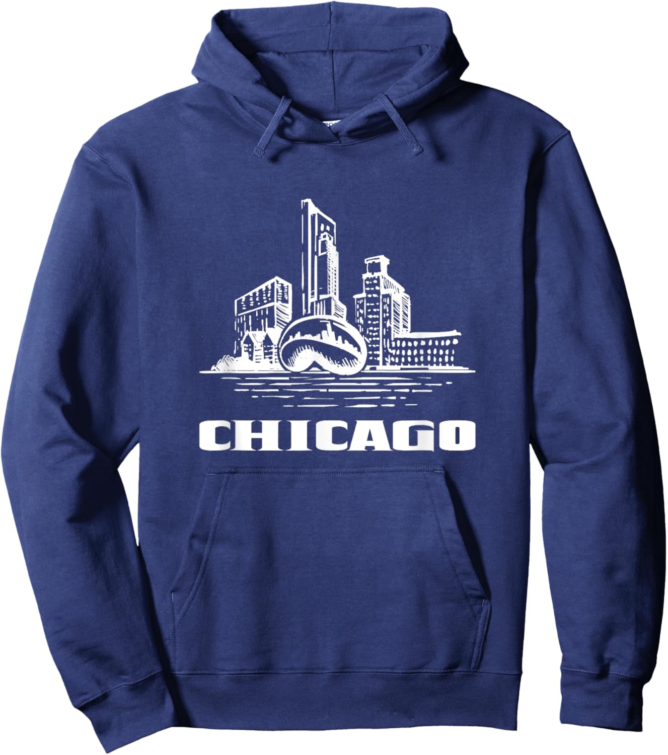 Chicago Downtown City Chicago Illinois Cloud Gate The Bean Hoodie - Hoodie | Navy