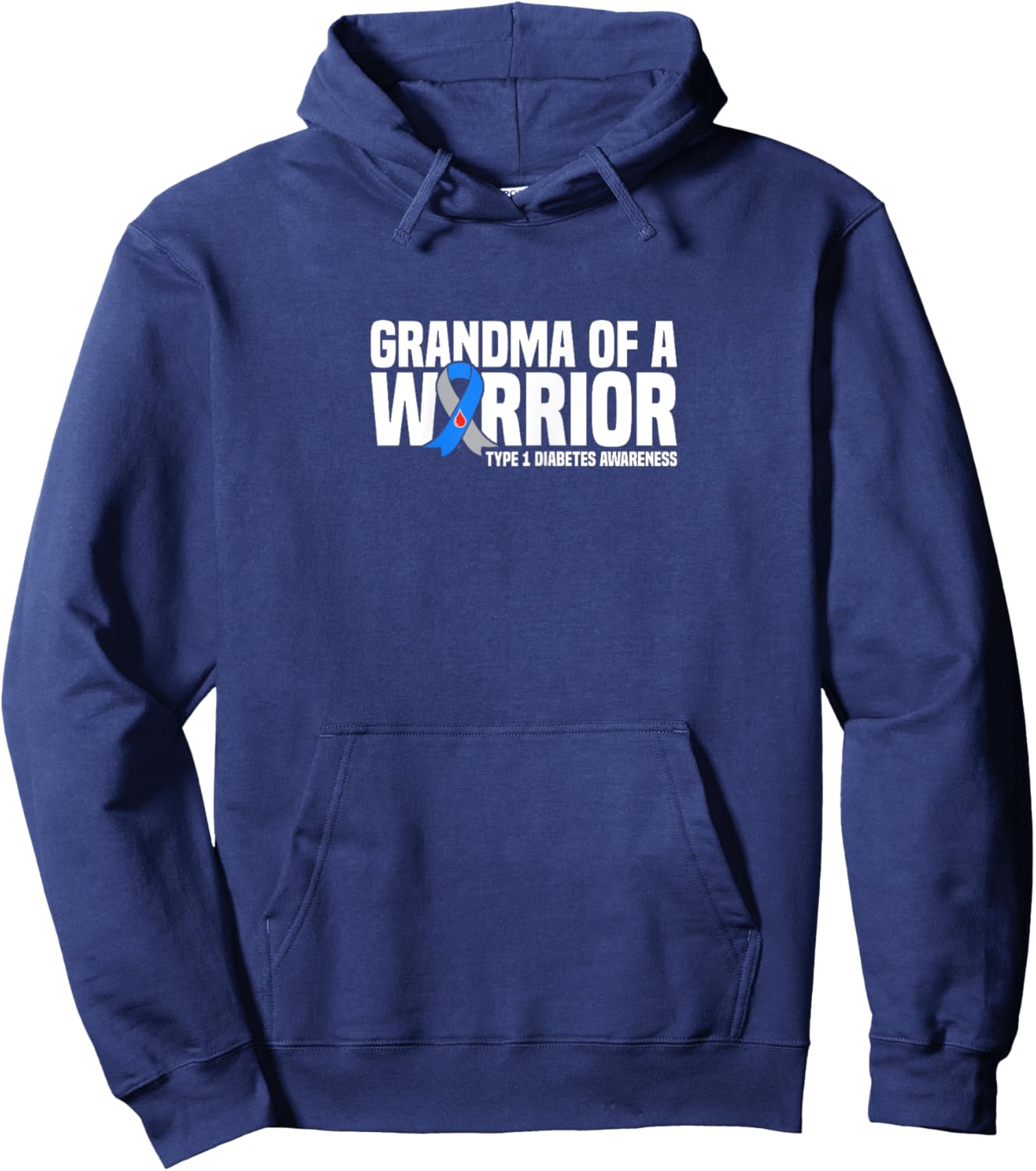Grandma of a Warrior Type 1 Diabetes Awareness Hoodie - Hoodie | Navy