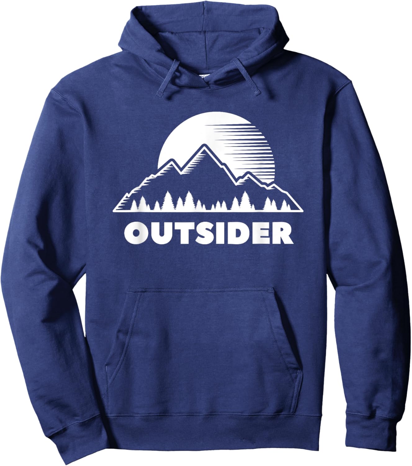 Outsider Mountains Nature Hiking Outdoor Cool Minimalist Hoodie - Hoodie | Navy