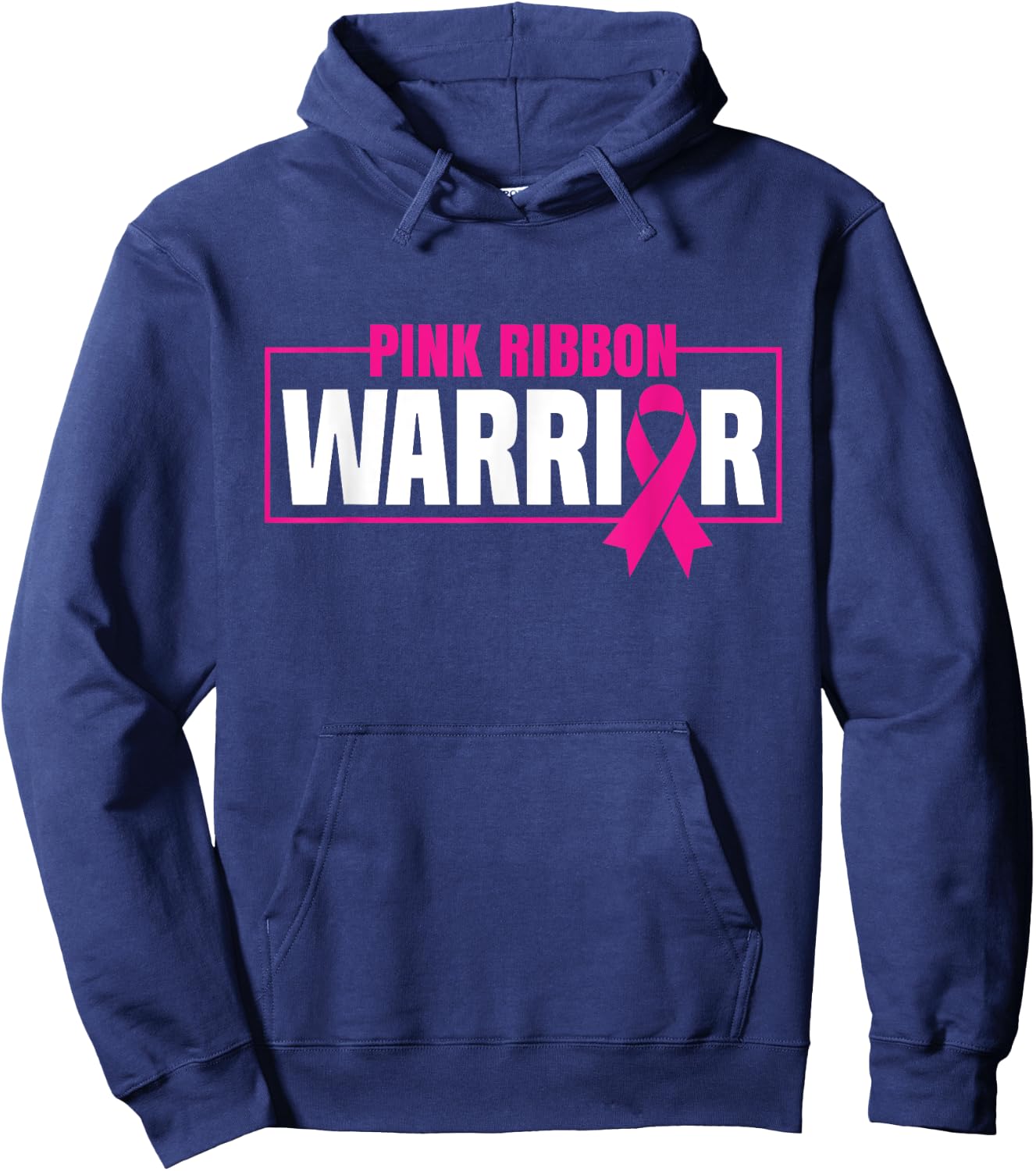 Pink Ribbon Warrior - Breast Cancer Awareness Hoodie - Hoodie | Navy
