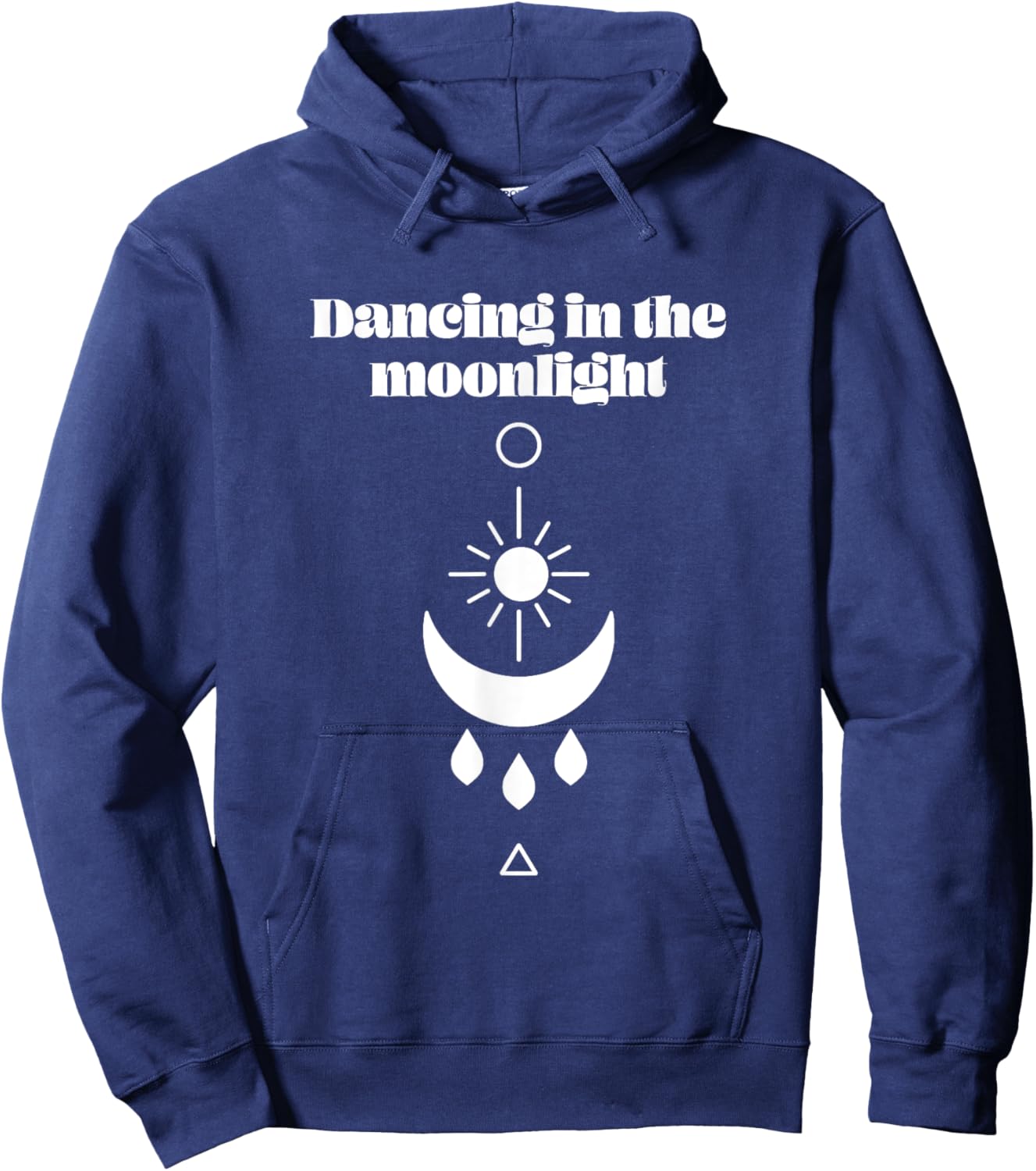 Just A Girl Dancing in the Moonlight Boho Moon Design Shirt Hoodie - Hoodie | Navy