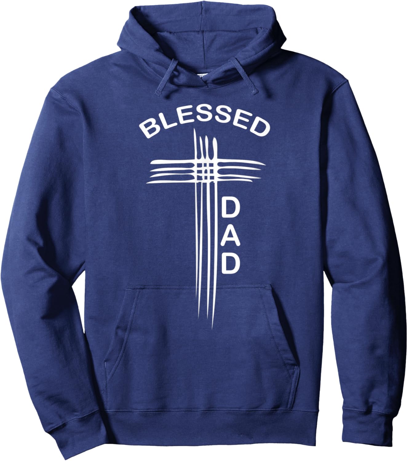 Blessed Dad Christian Cross Religious Hoodie - Hoodie | Navy