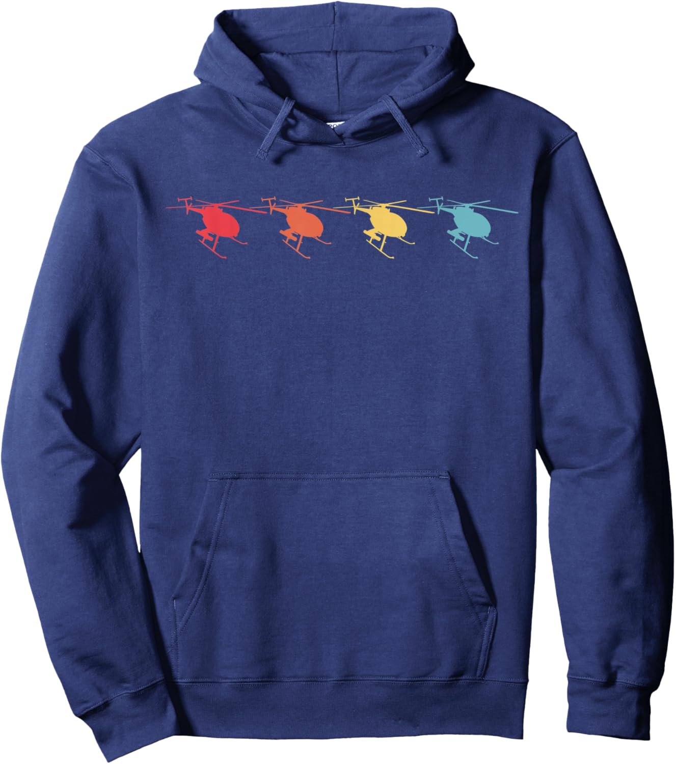 Retro MH-6 Little Bird Military Helicopter Hoodie - Hoodie | Navy