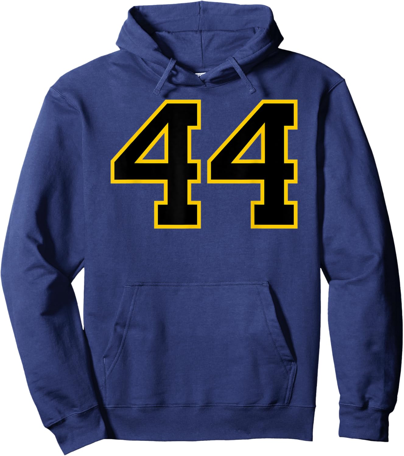 Number #44 Sports Jersey Uniform Yellow Black Lucky Number Hoodie - Hoodie | Navy