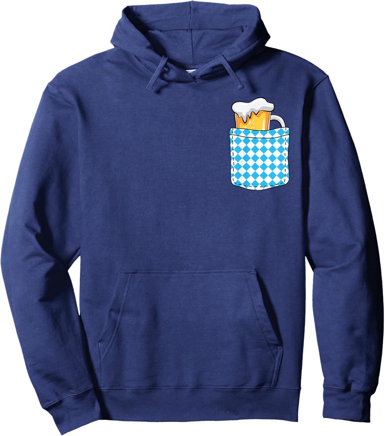 Bavarian Pocket Oktoberfest Funny German Festival Bavaria Hoodie - Hoodie | Navy