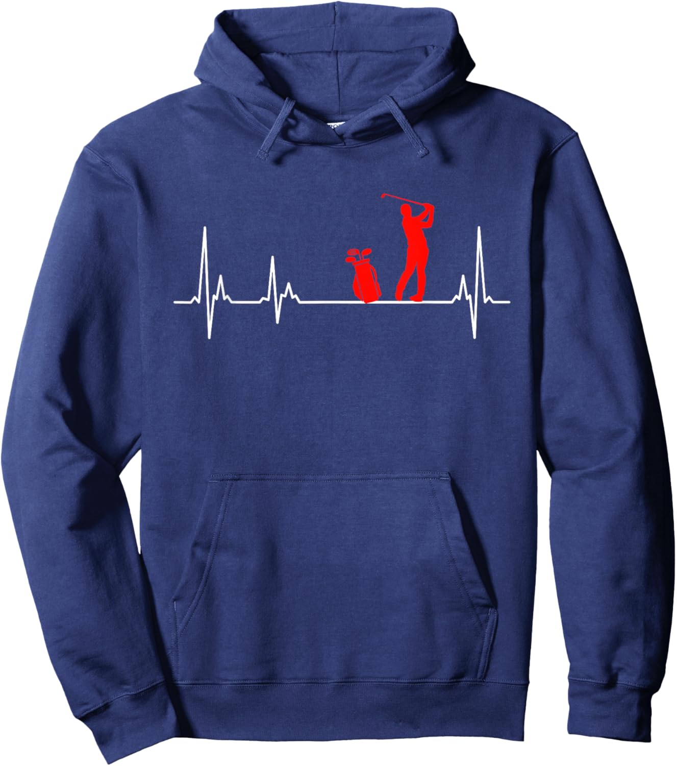 Golfer golfer heartbeat golf Hoodie - Hoodie | Navy