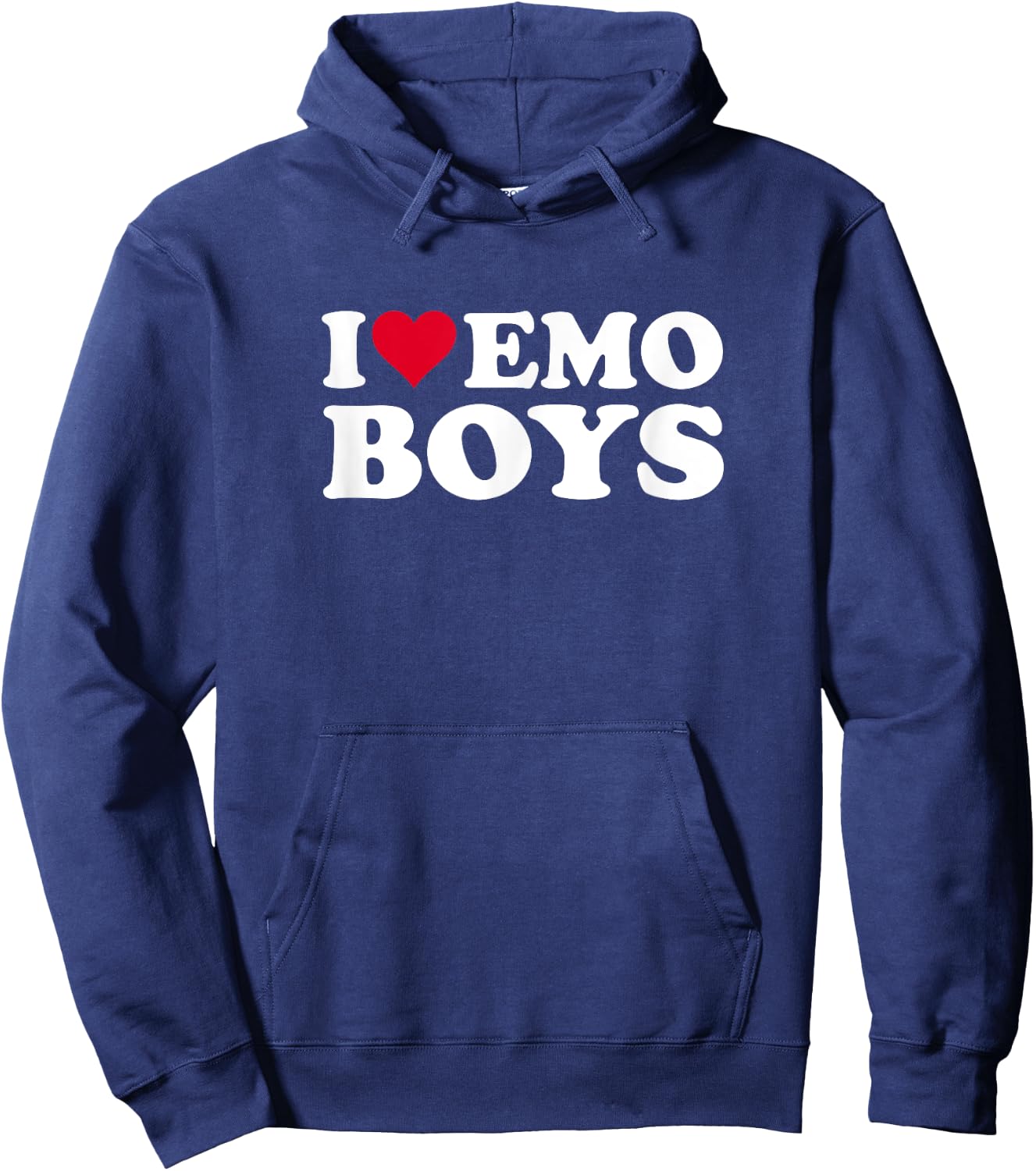 Red Heart Design I Love Emo Boys Hoodie - Hoodie | Navy