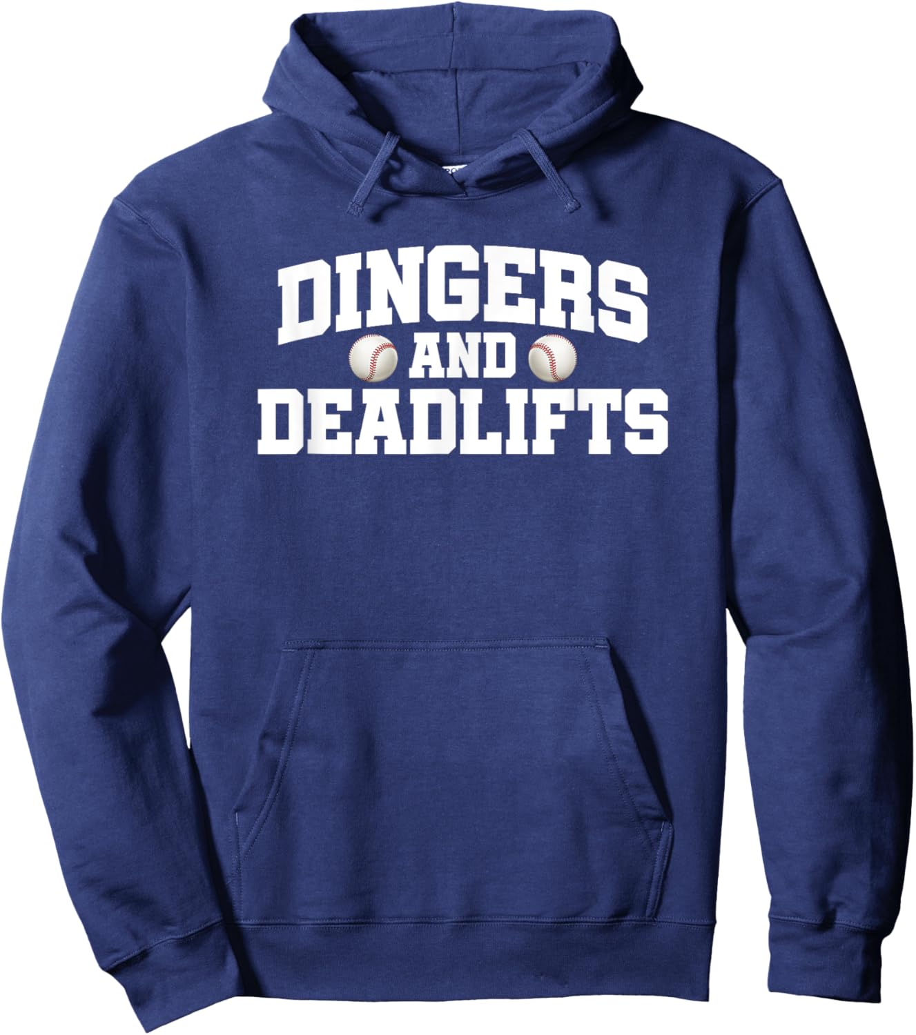Dingers & Deadlifts - Baseball Hoodie - Hoodie | Navy