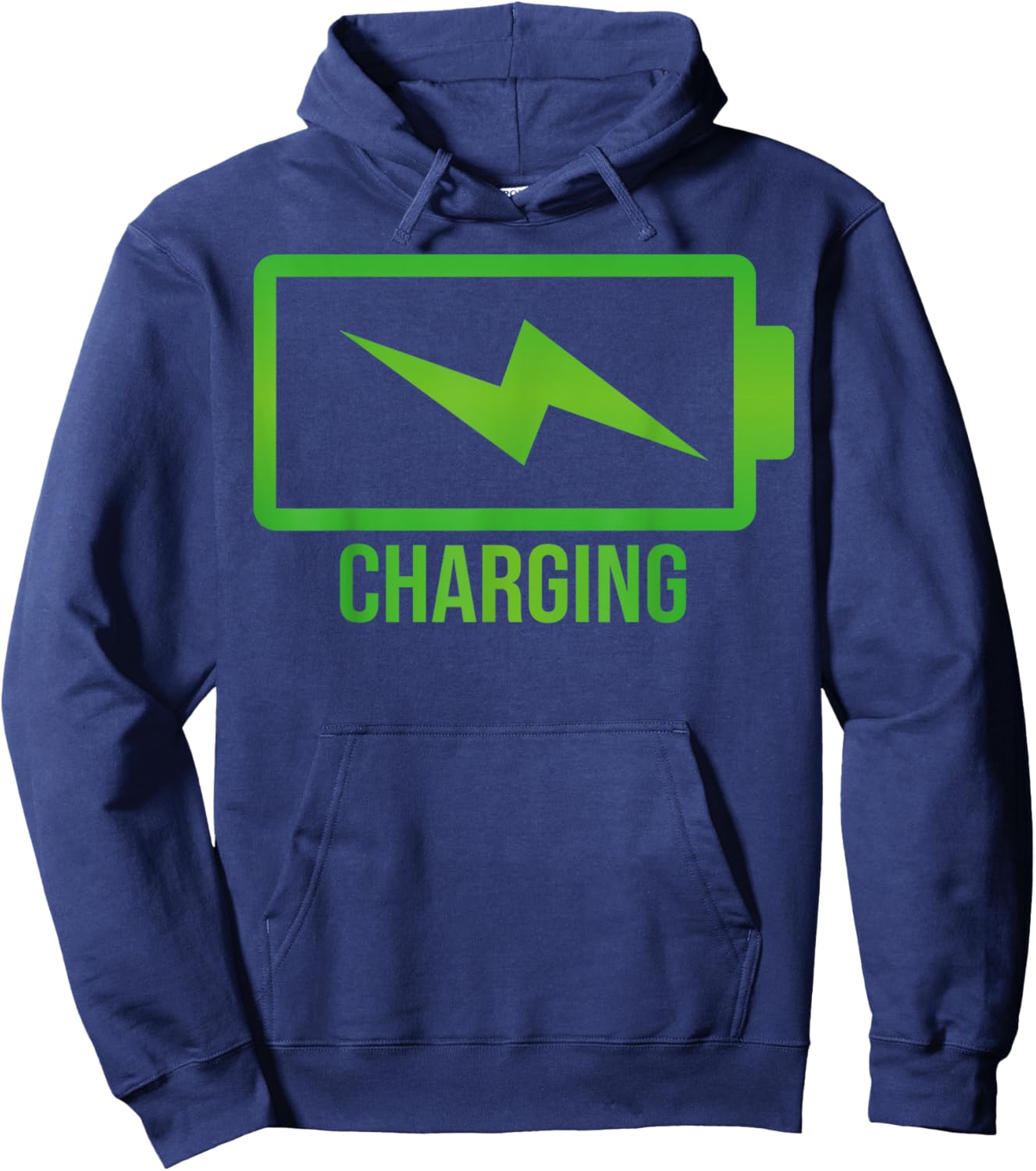 Funny Smart Phone Battery Charging Hoodie - Hoodie | Navy