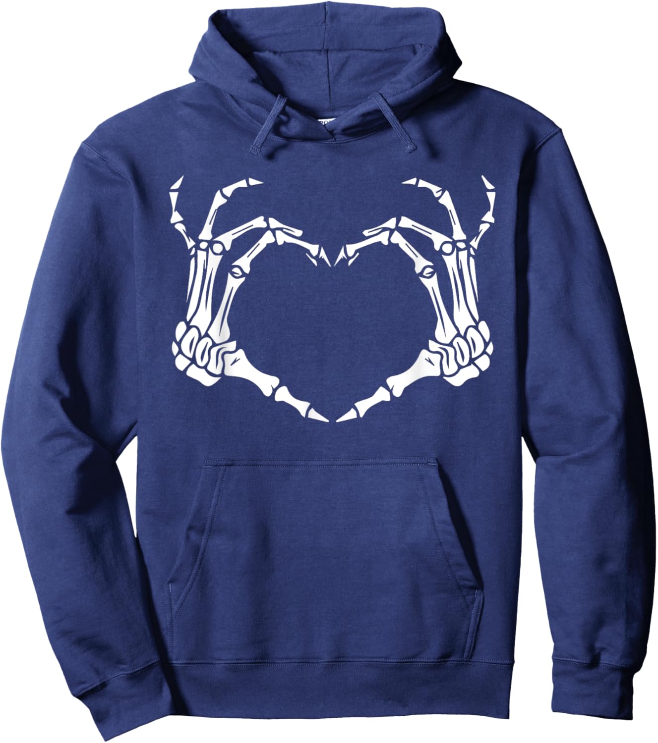Skeleton Hand Heart Halloween Funny Bones Love Hoodie - Hoodie | Navy