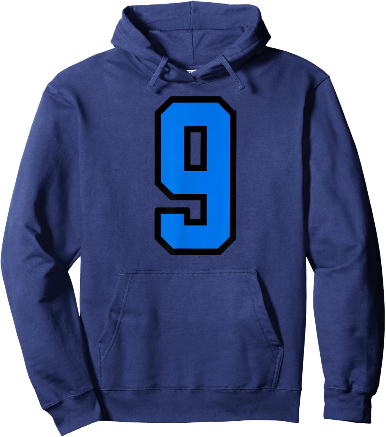 Blue Black Number 9 Hoodie - Hoodie | Navy