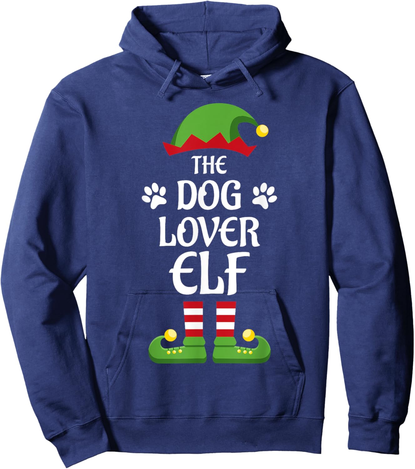 Dog Lover Elf Family Matching Group Christmas Women Kids Hoodie - Hoodie | Navy