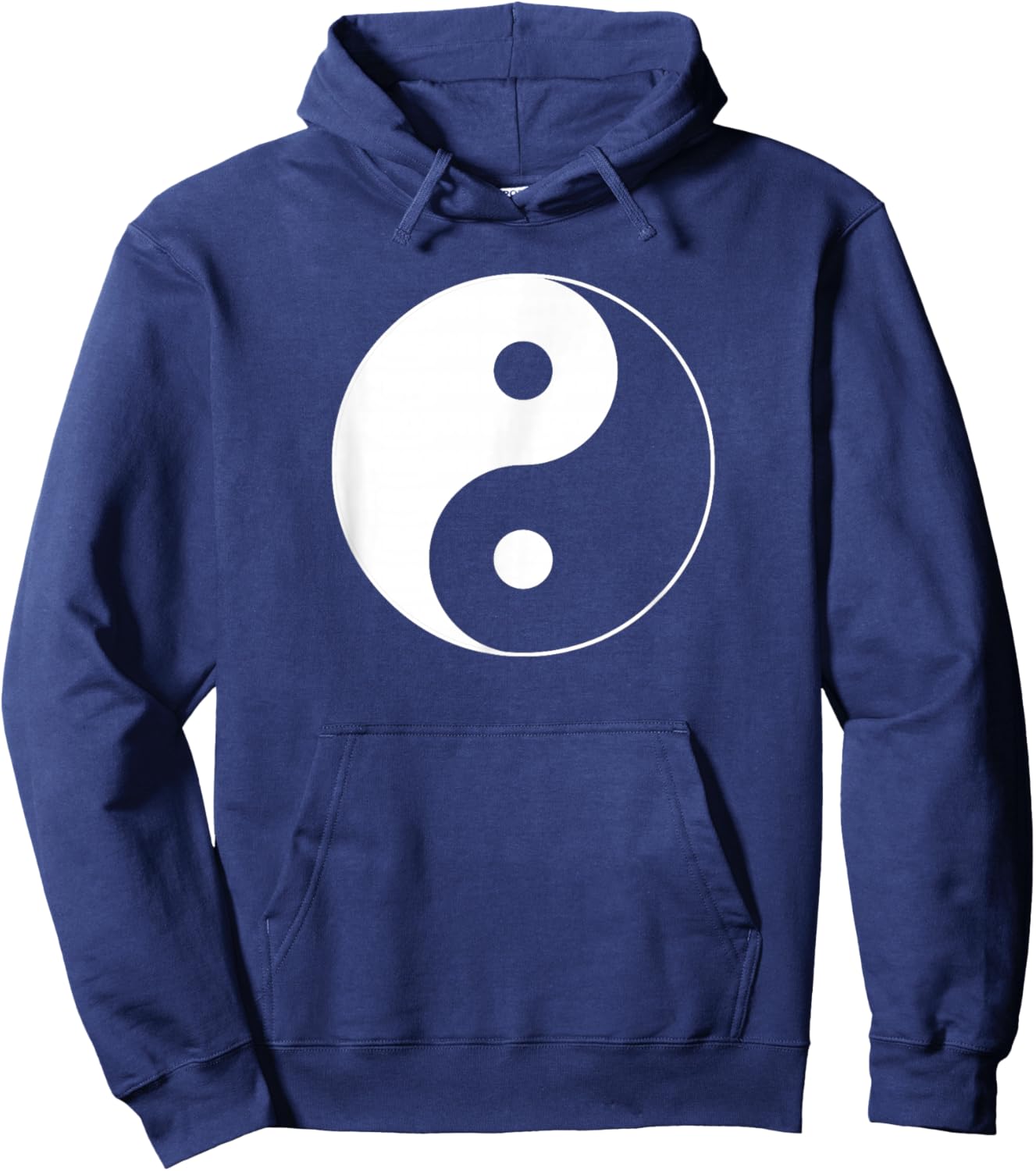 Miftees Yin Yang - Men's Adults Classic Fit Black Yin Yang - Small - - Short Sleeve - Yoga - Chinese - Cotton, Polyester Hoodie - Hoodie | Navy